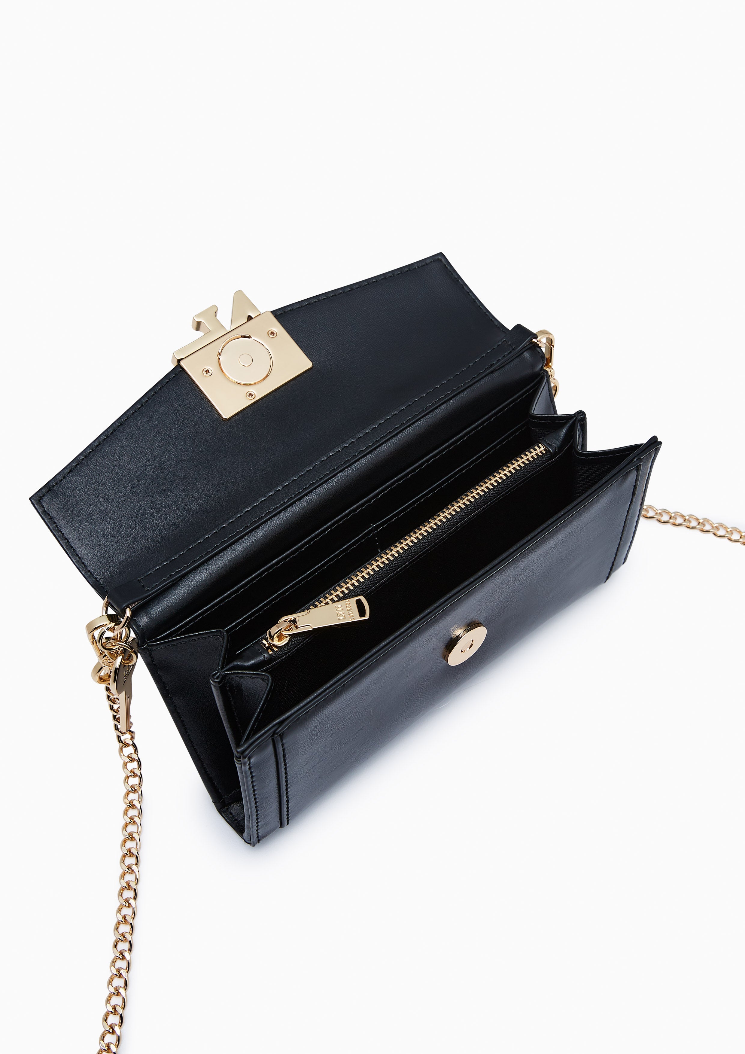Lenae Long Wallet On Chain - Black