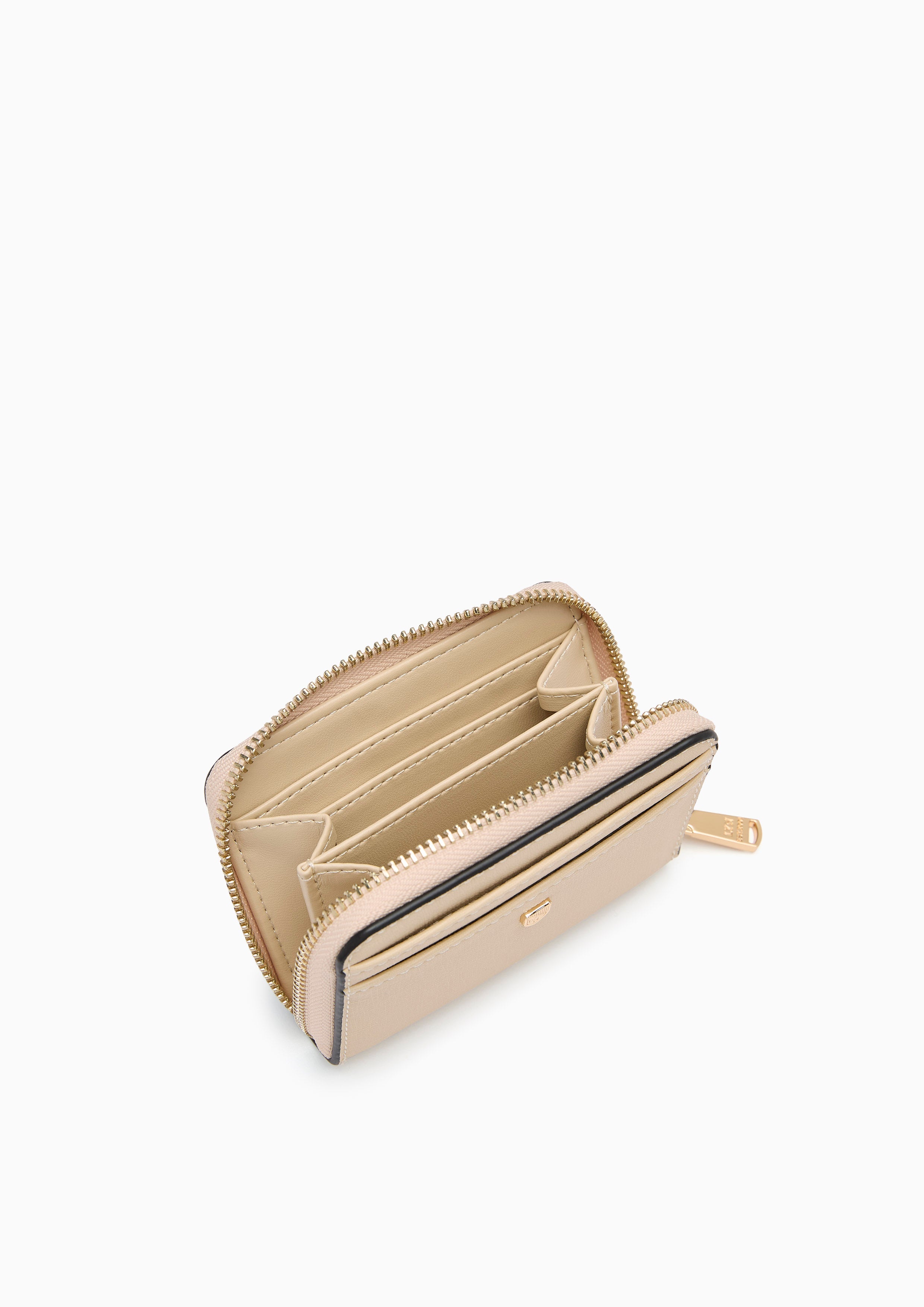 Earthy Short Zip Wallet - Light Beige