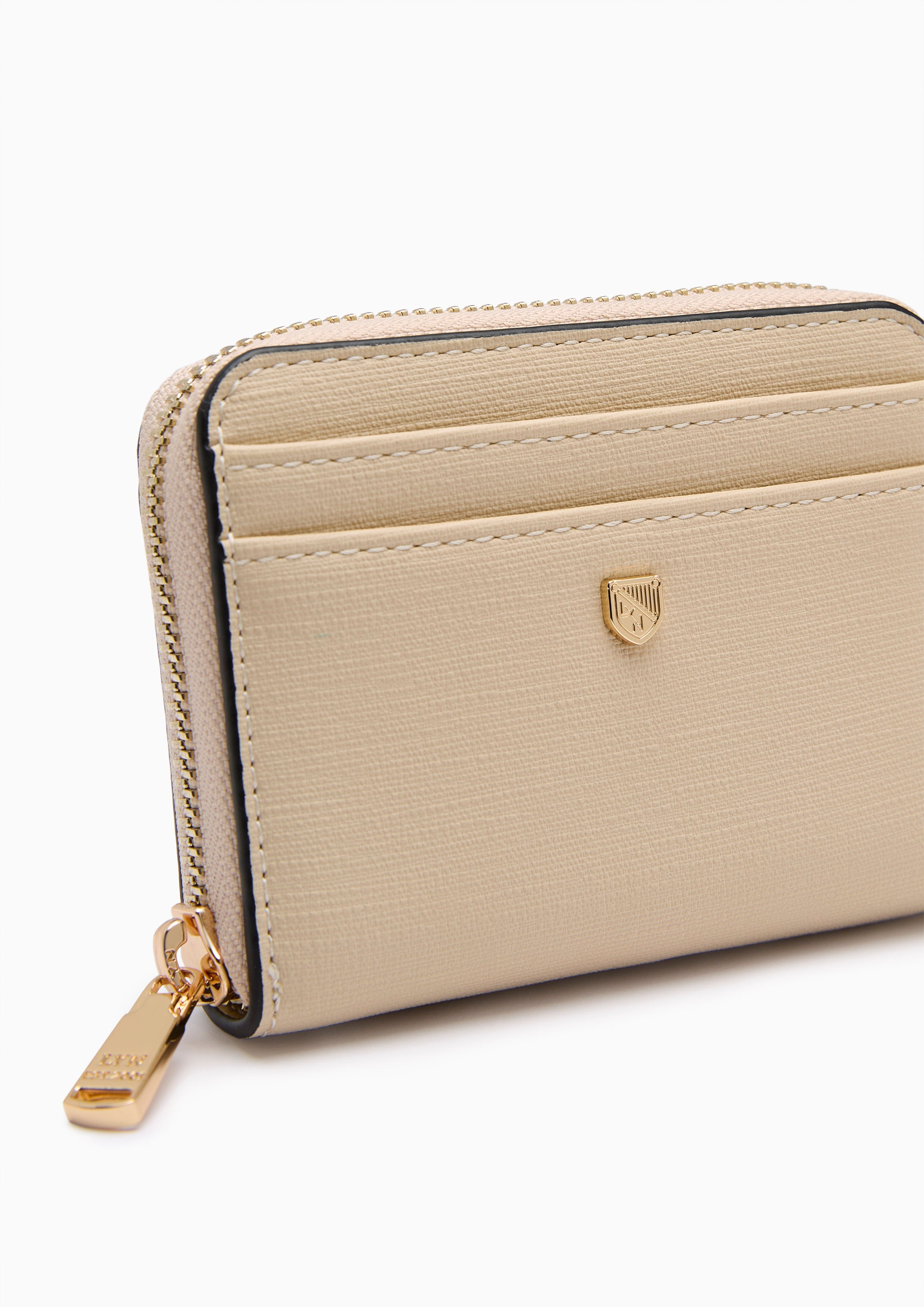 Earthy Short Zip Wallet - Light Beige