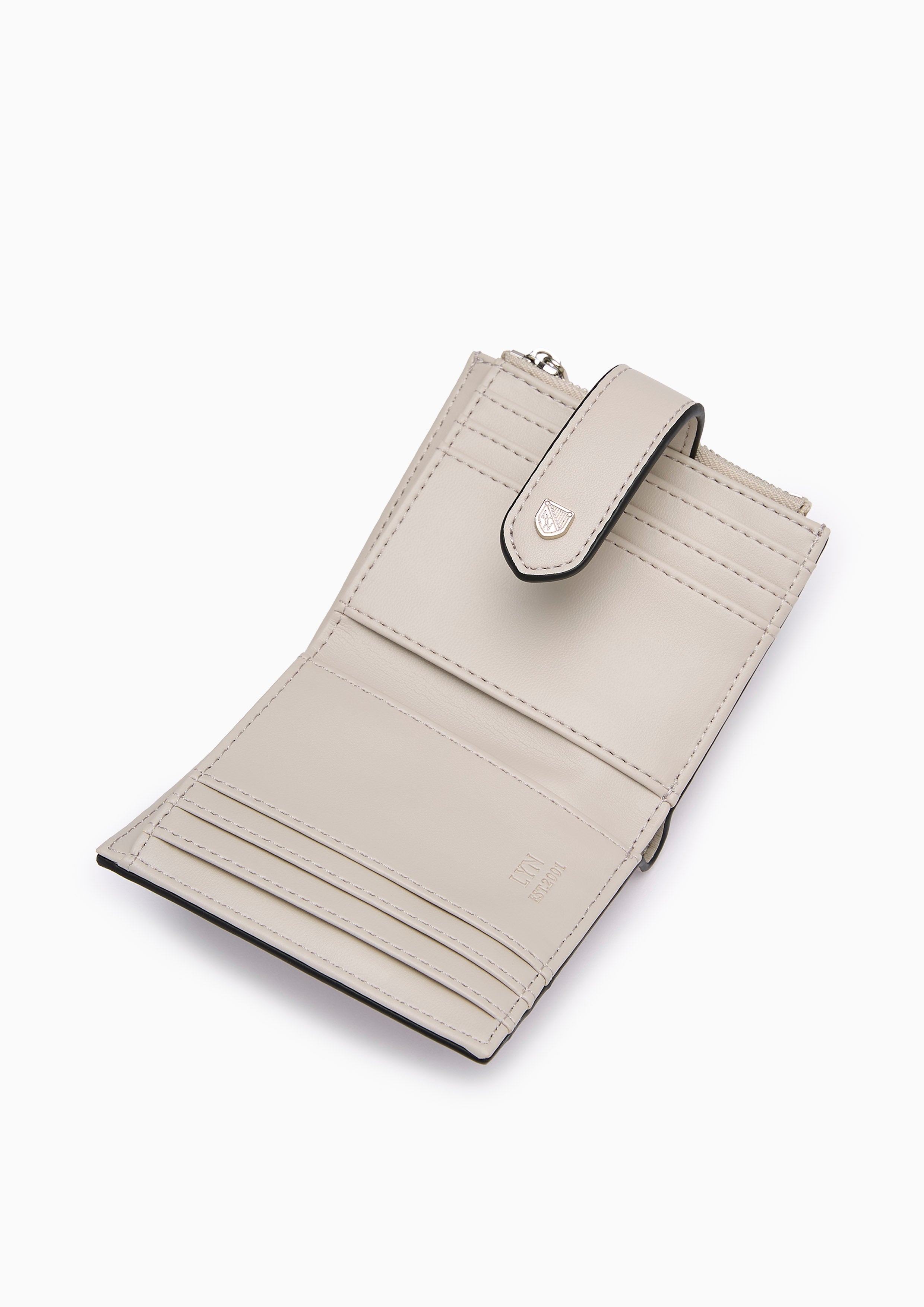 Earthy Short Zip Card Short Wallet - Light Printed Grey