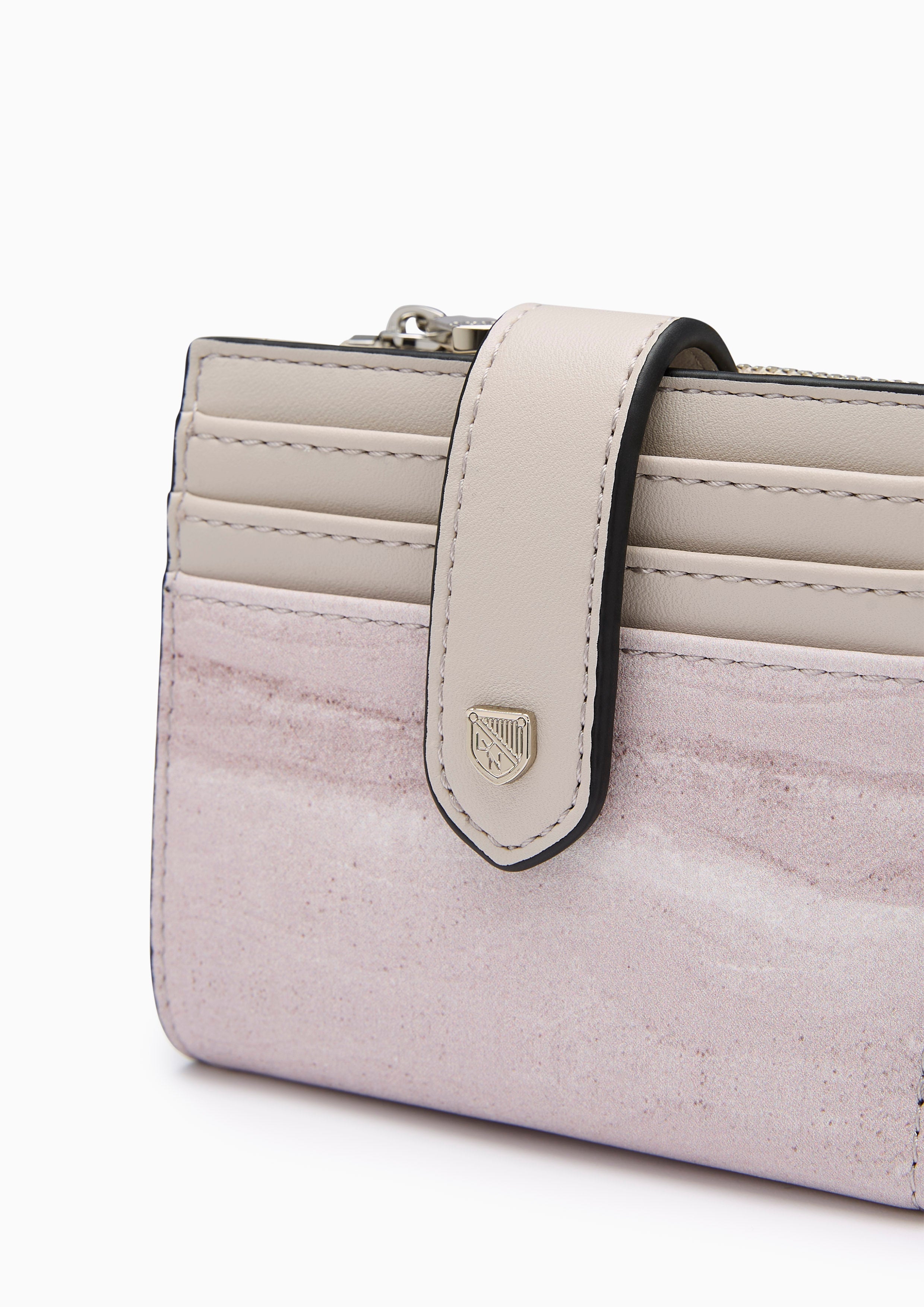 Earthy Short Zip Card Short Wallet - Light Printed Grey