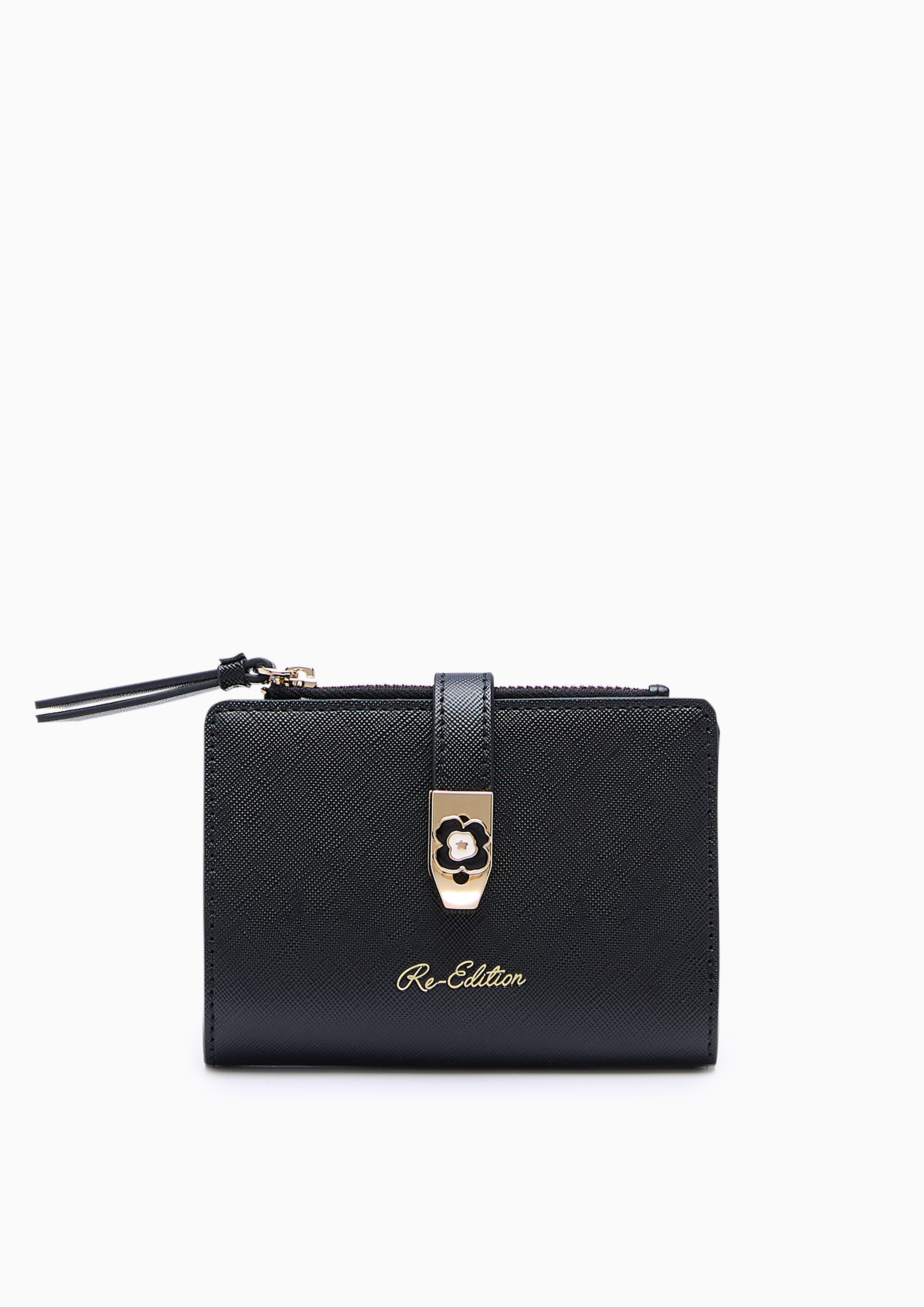 Poppy Card Short Wallets - Black