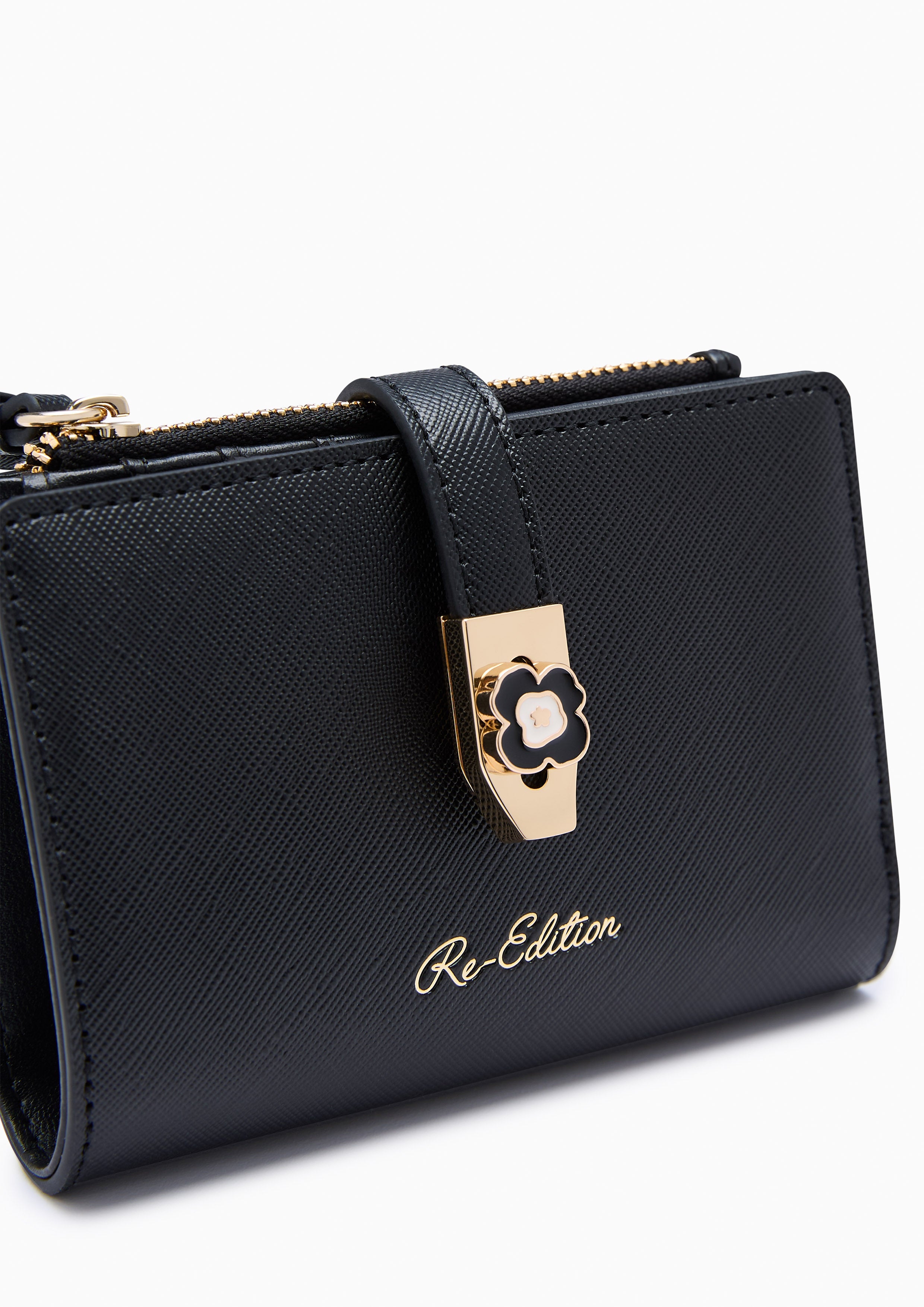 Poppy Card Short Wallets - Black
