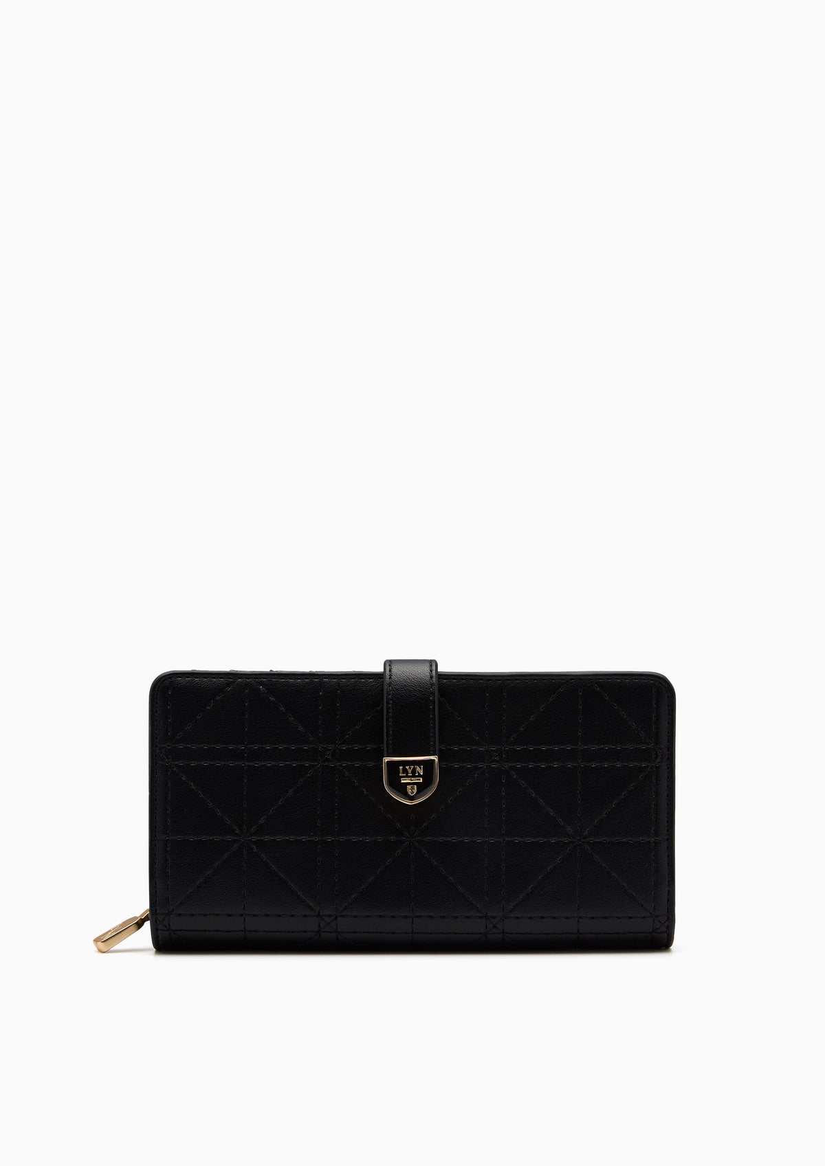 Re-Edit Grid Long Wallet - Black