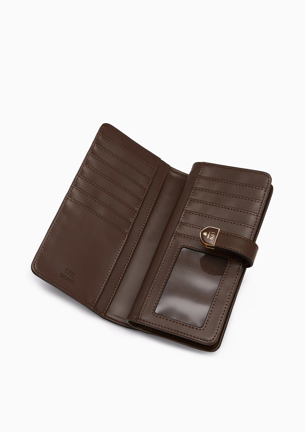 Re-Edit Grid Long Wallet - Dark Brown