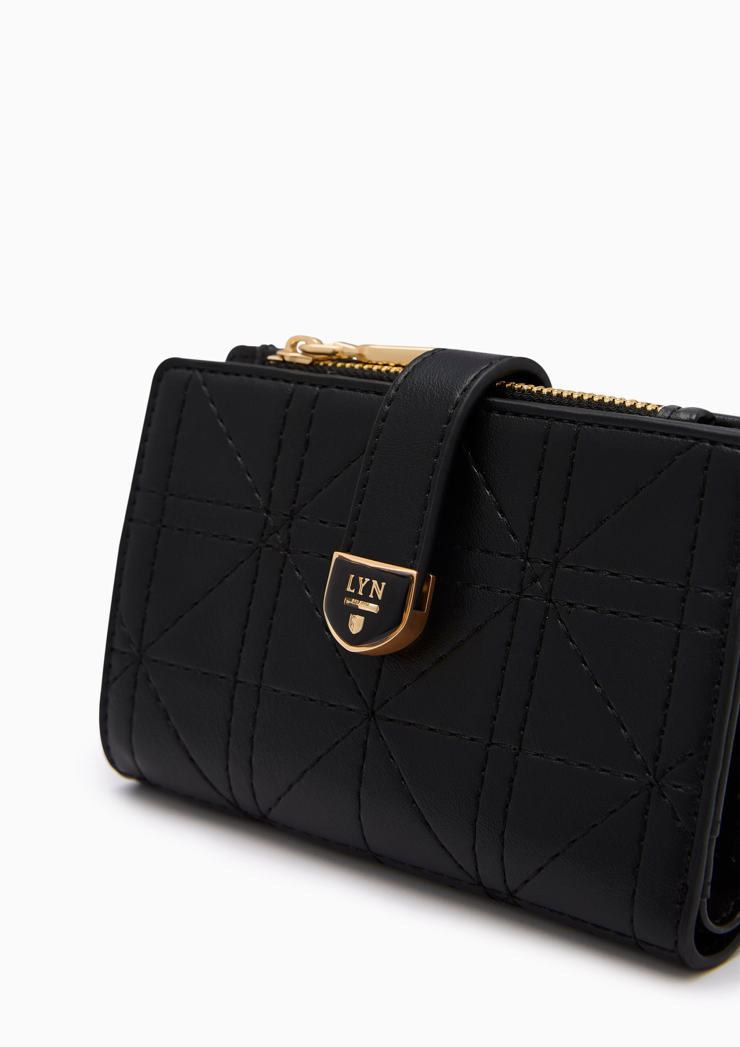 Re-Edit Grid Semi Wallet - Black