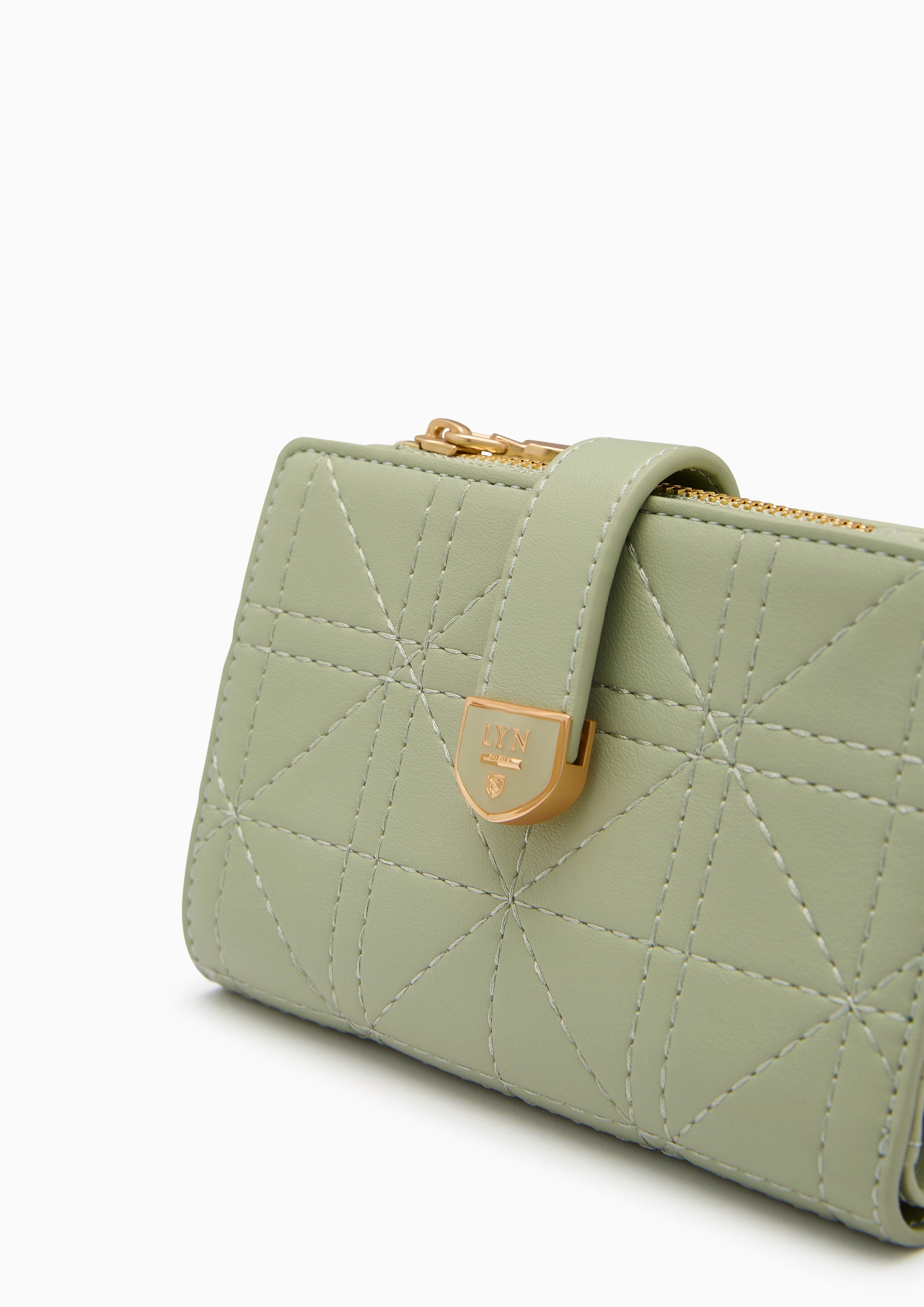 Re-Edit Grid Semi Wallet - Light Green
