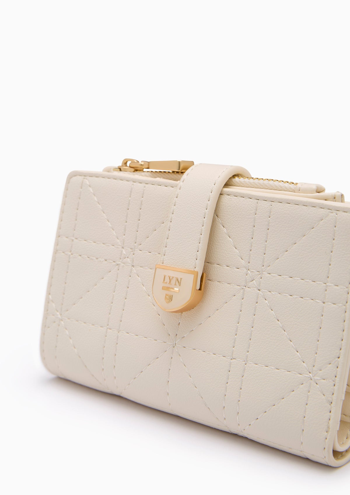 Re-Edit Grid Semi Wallet - Ivory