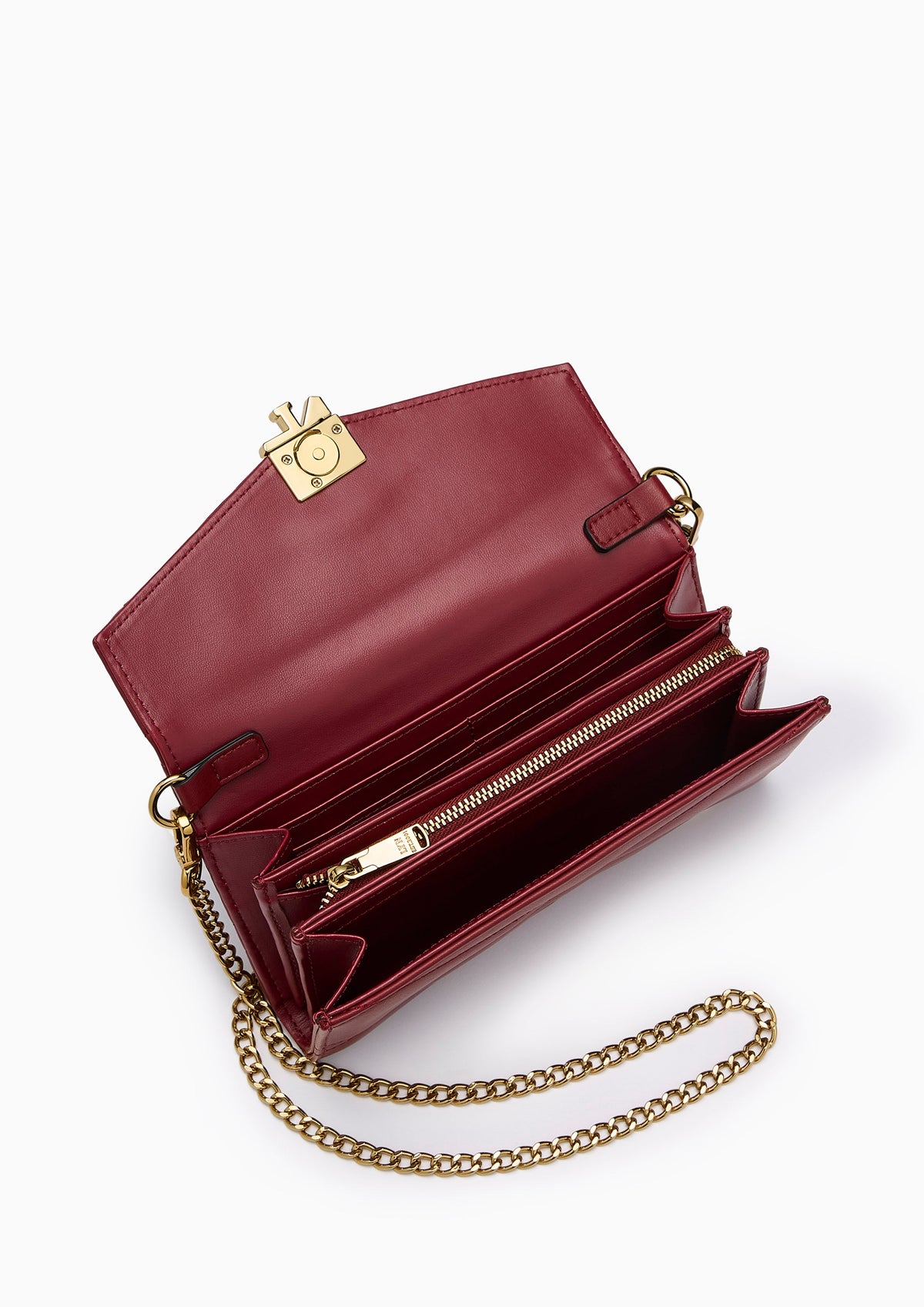 Arana Long Wallet On Chain - Dark Red