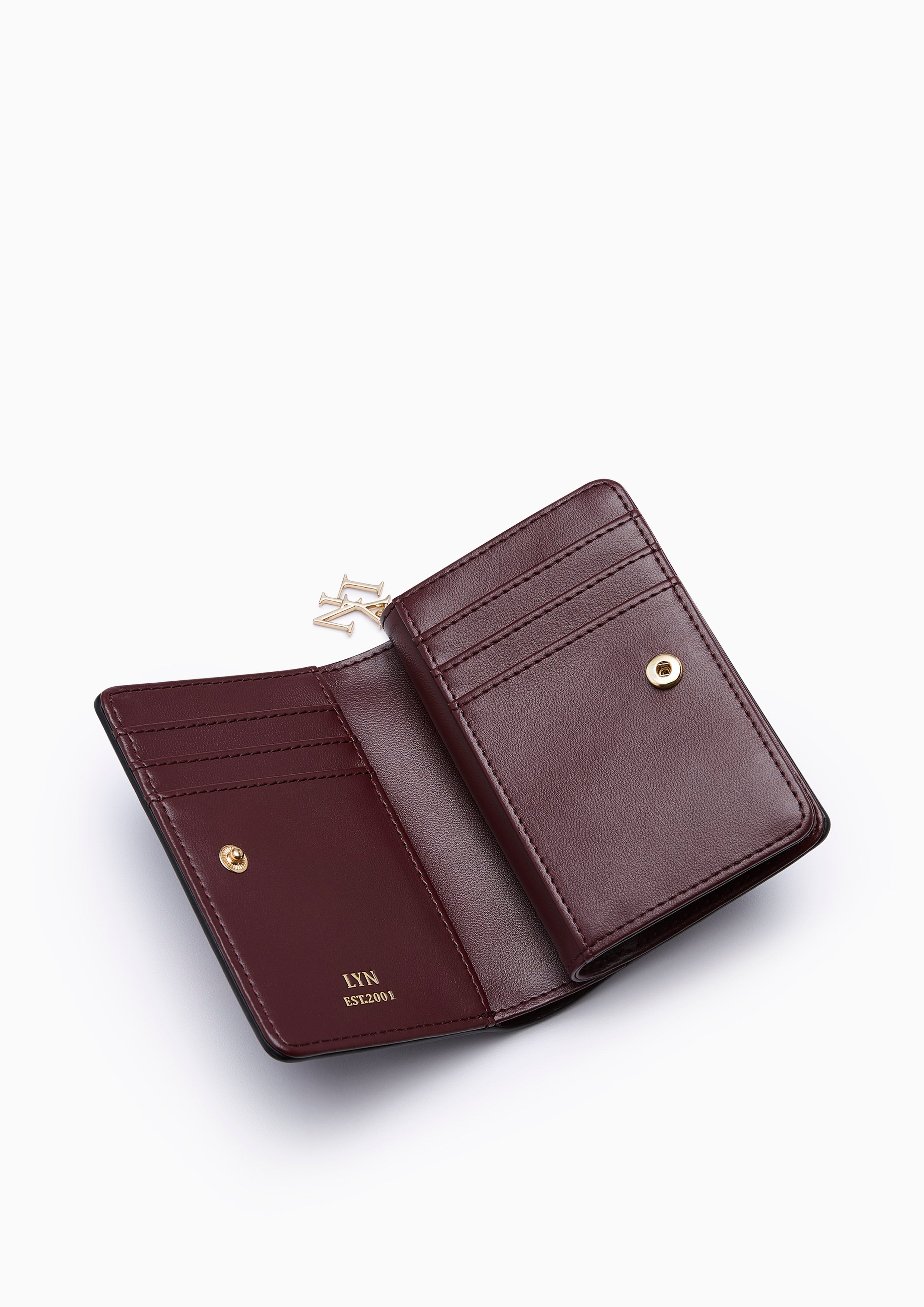 Lylana Zip Short Wallet - Dark Red