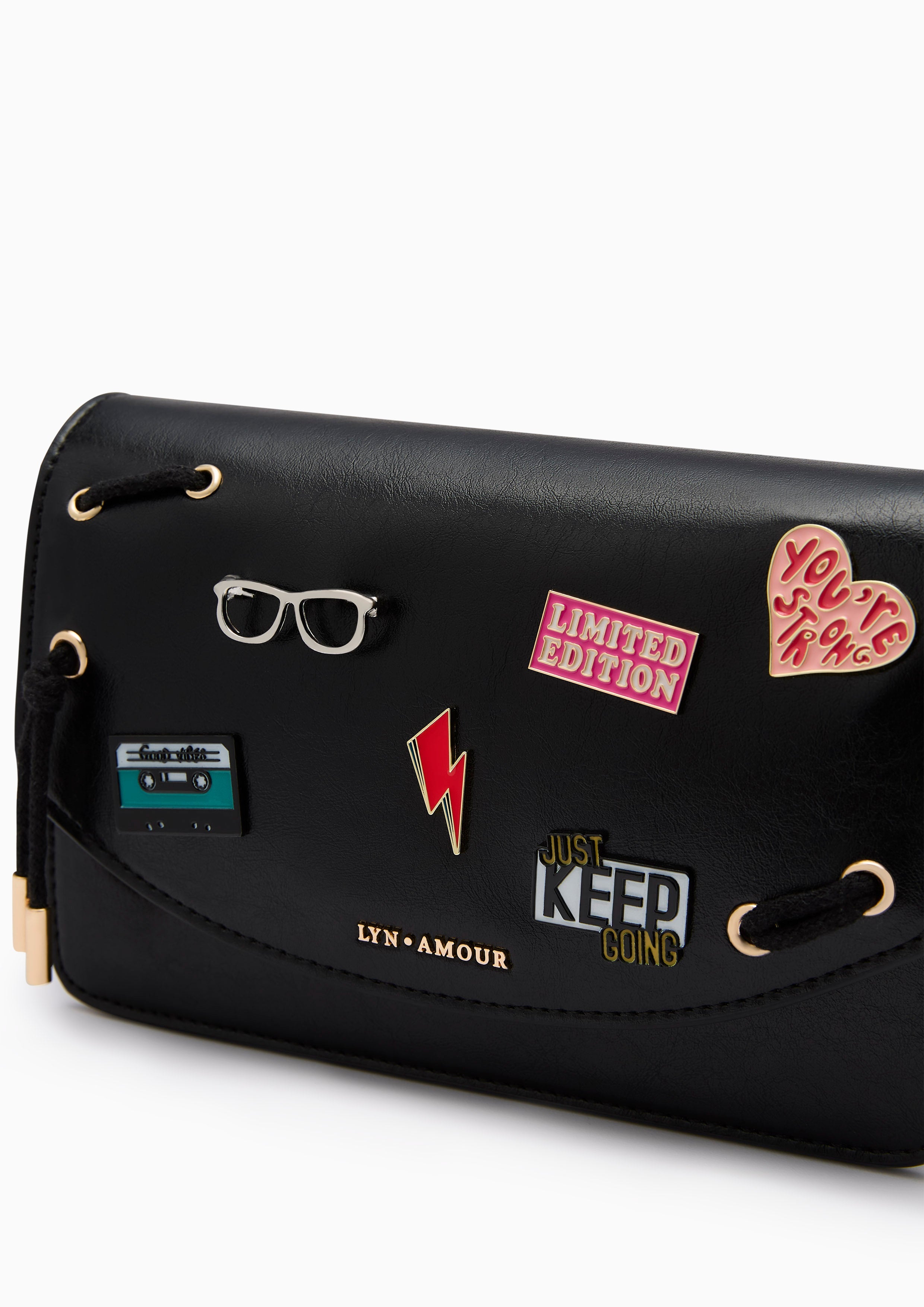 Cetus Stud Long Wallet On Chain - Black