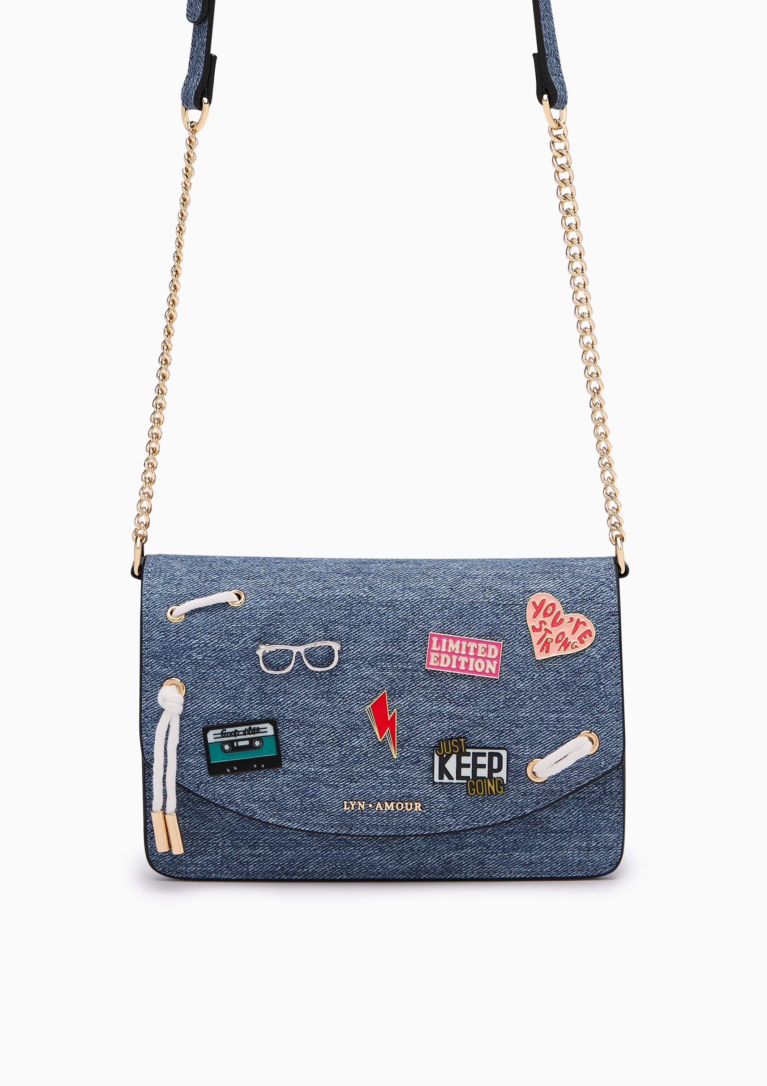 Cetus Stud Long Wallet On Chain - Blue Variation 2