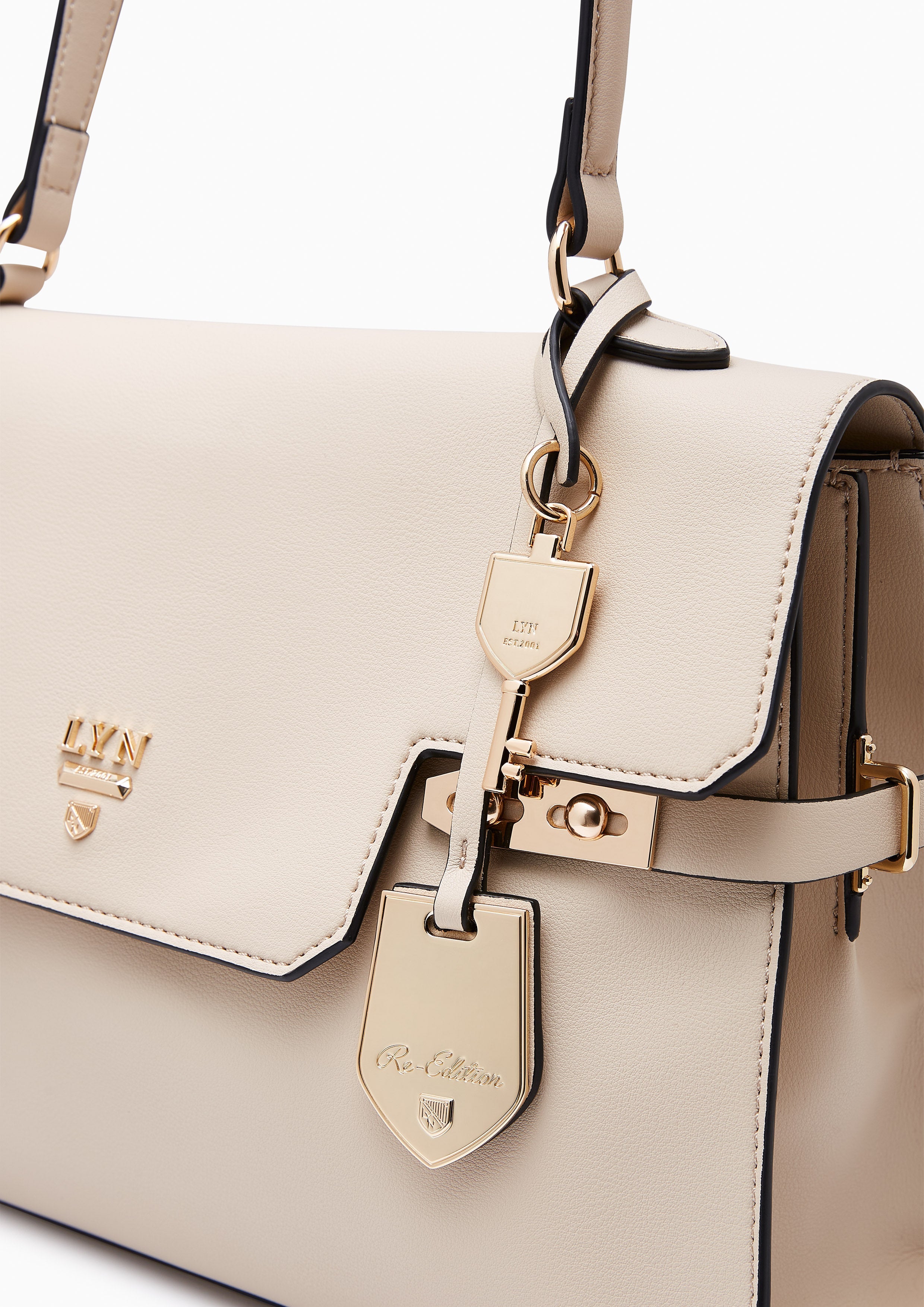 Fineness Revision Top M Handbag - Beige