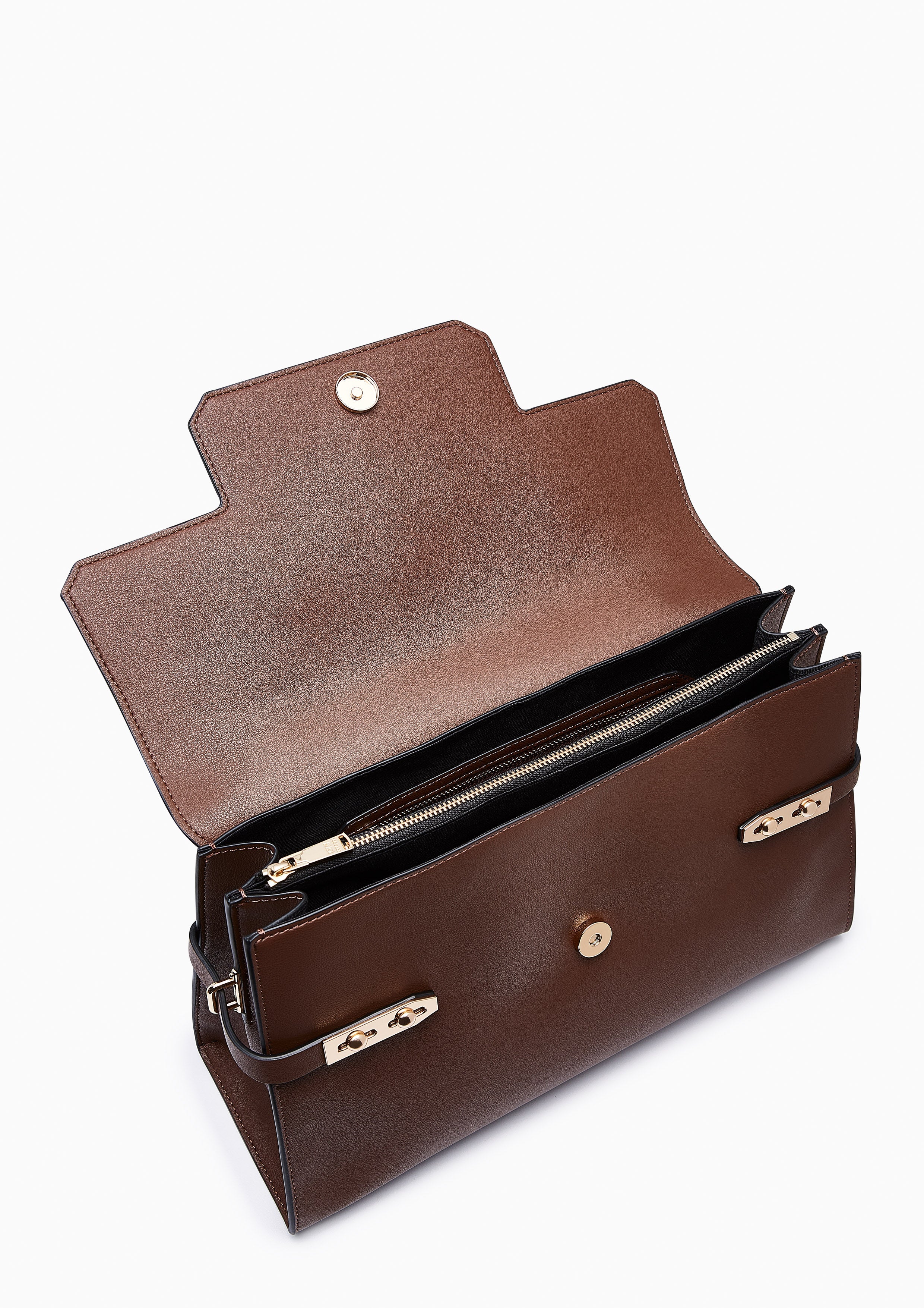 Fineness Revision Top M Handbag - Dark Brown