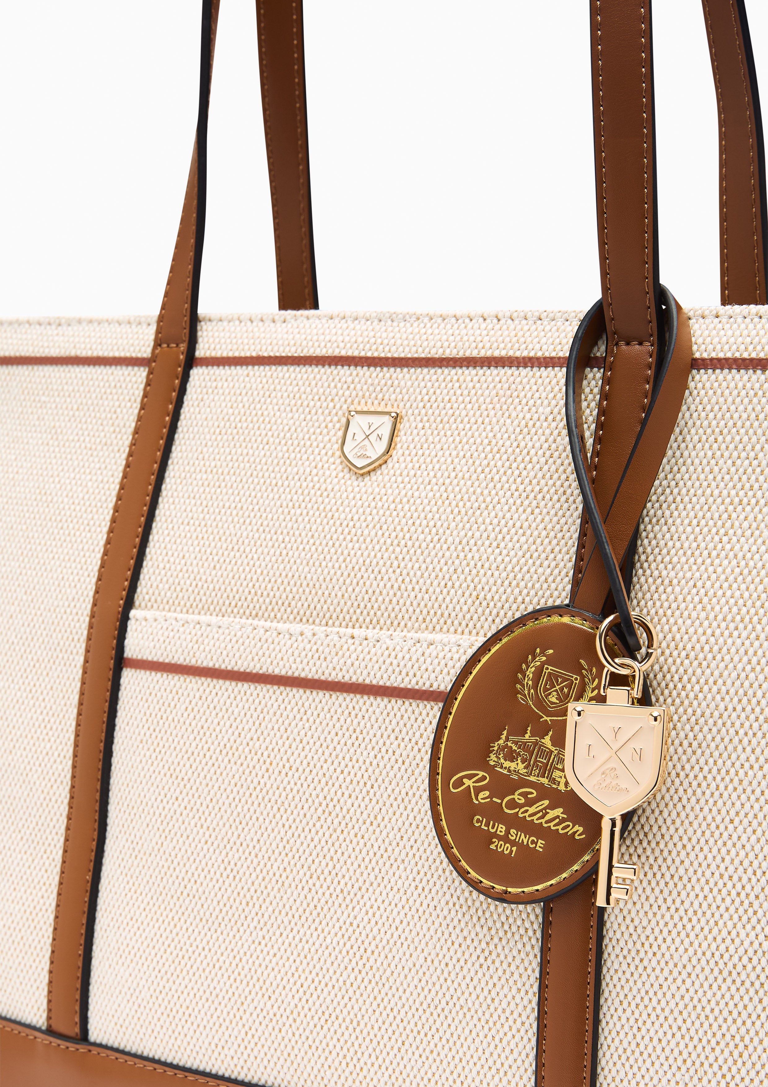 Carina Racquet L Tote Bag - Beige