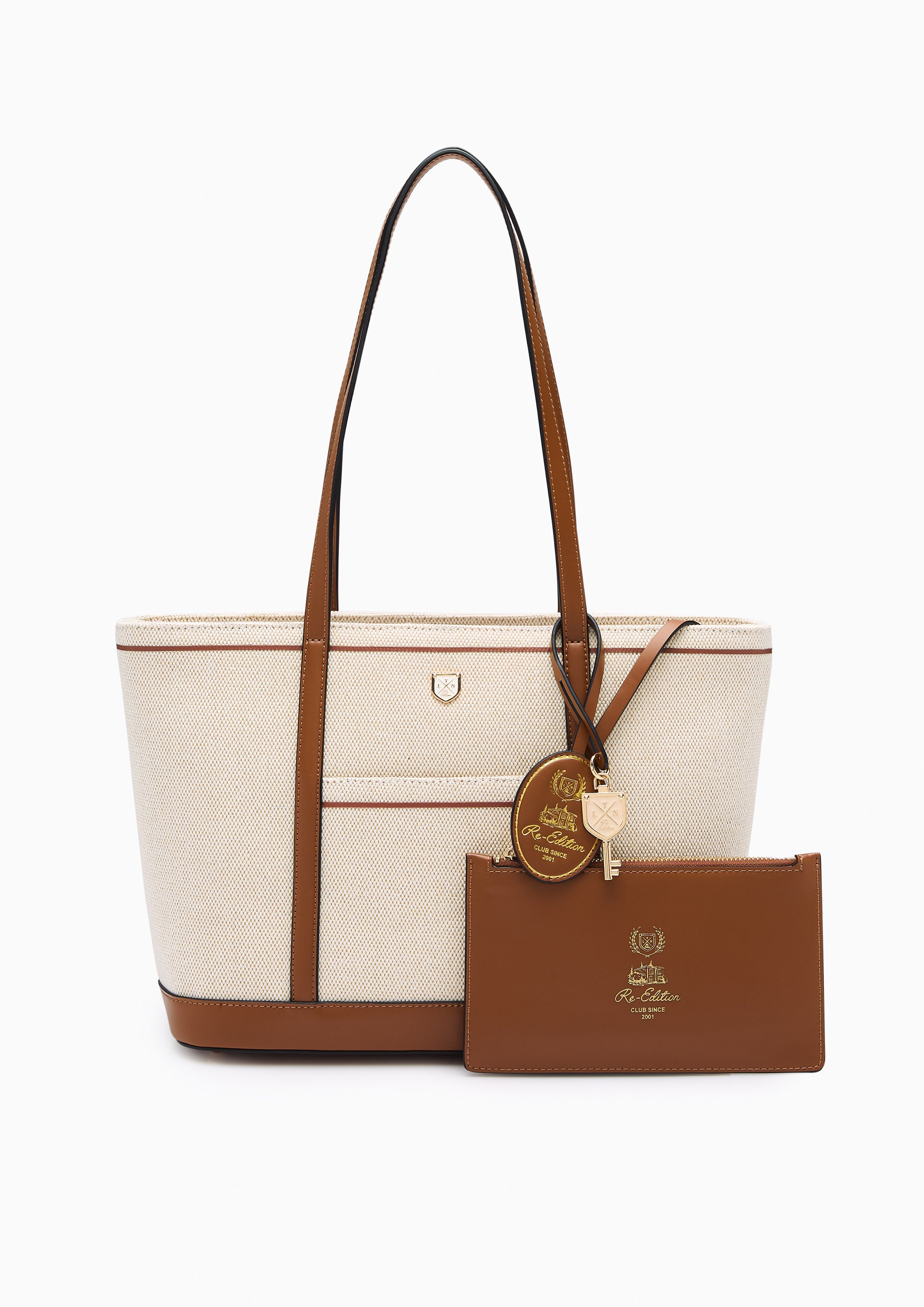 Carina Racquet L Tote Bag - Beige