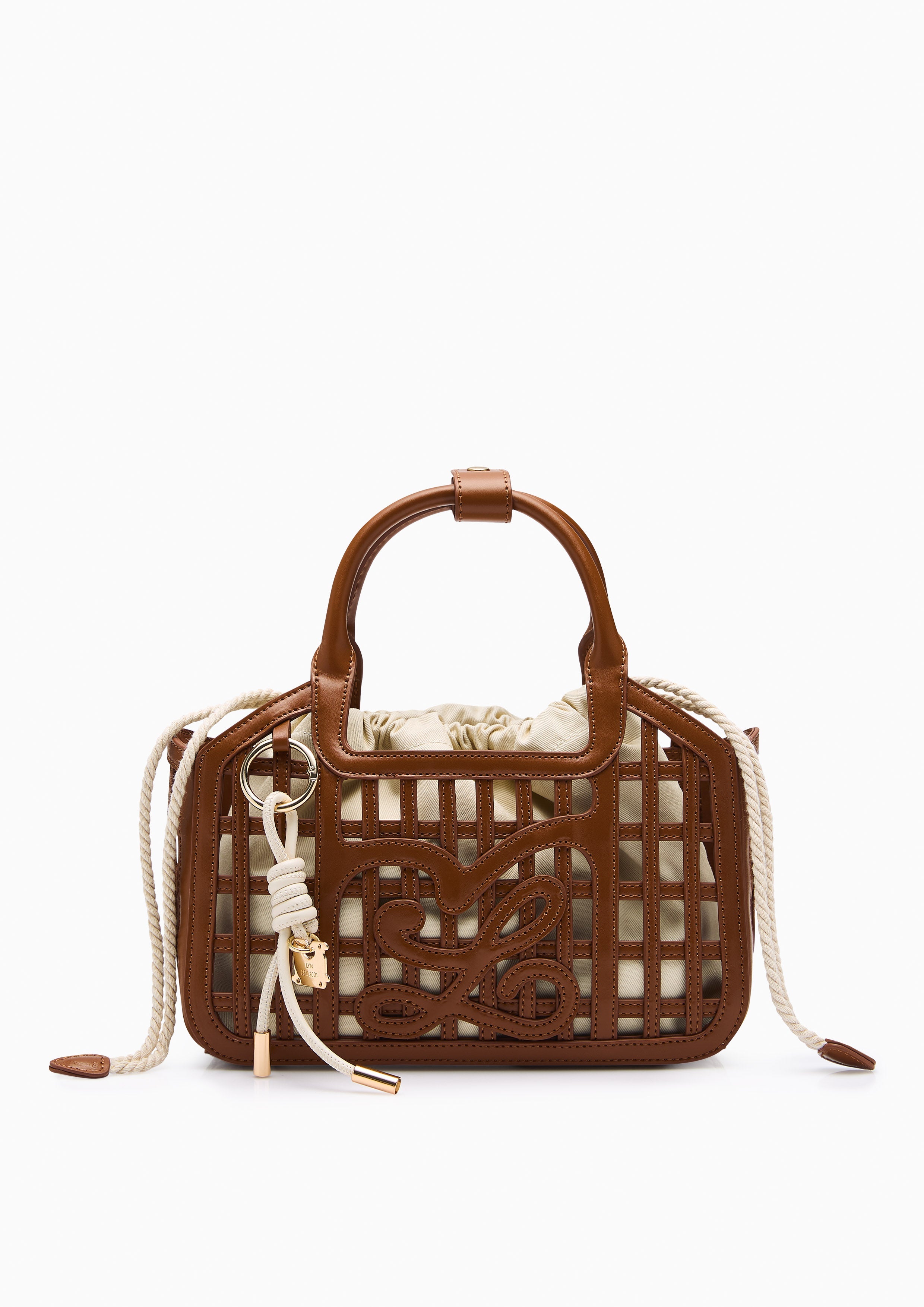 Sebae Handle Handbag - Brown