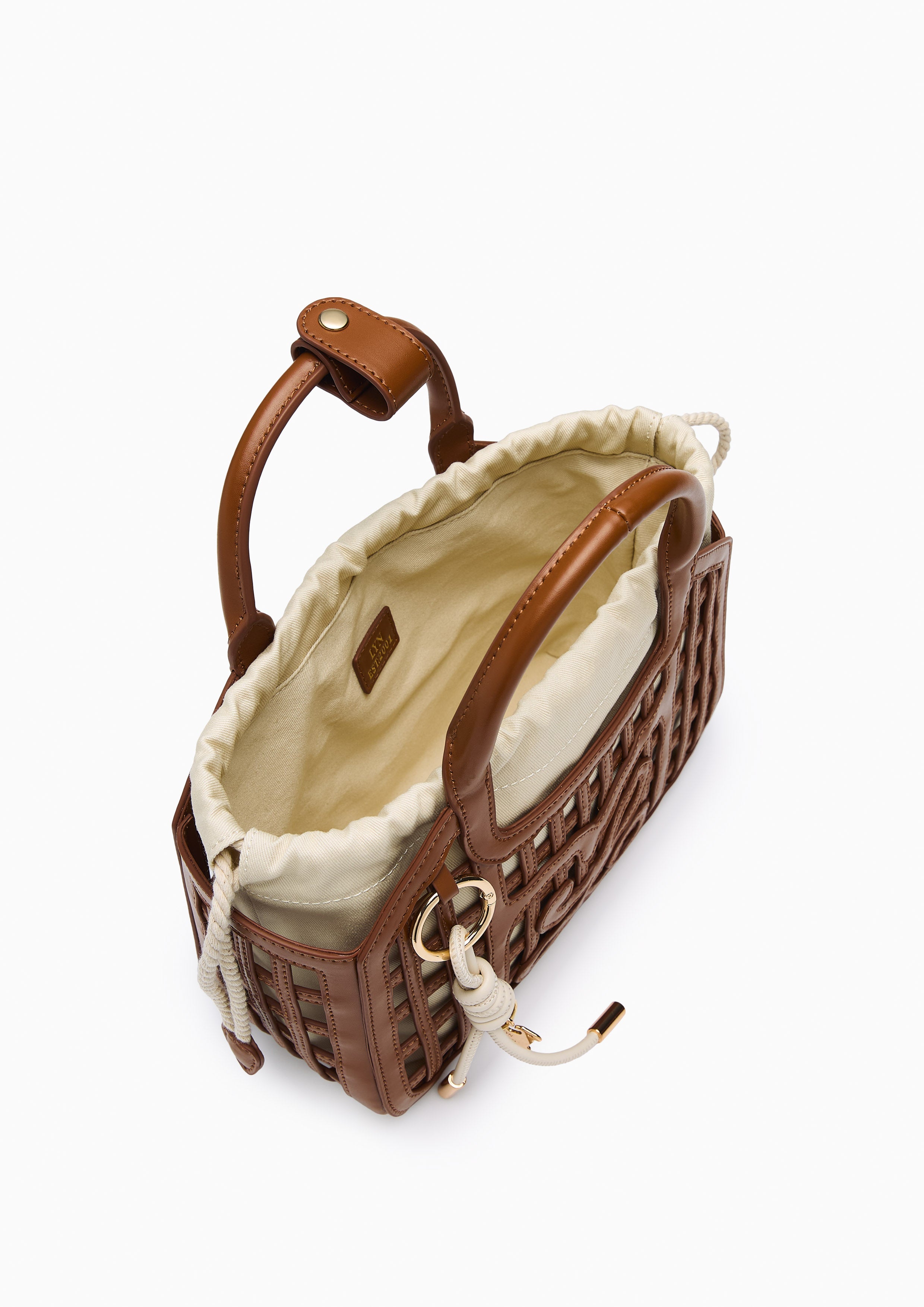 Sebae Handle Handbag - Brown