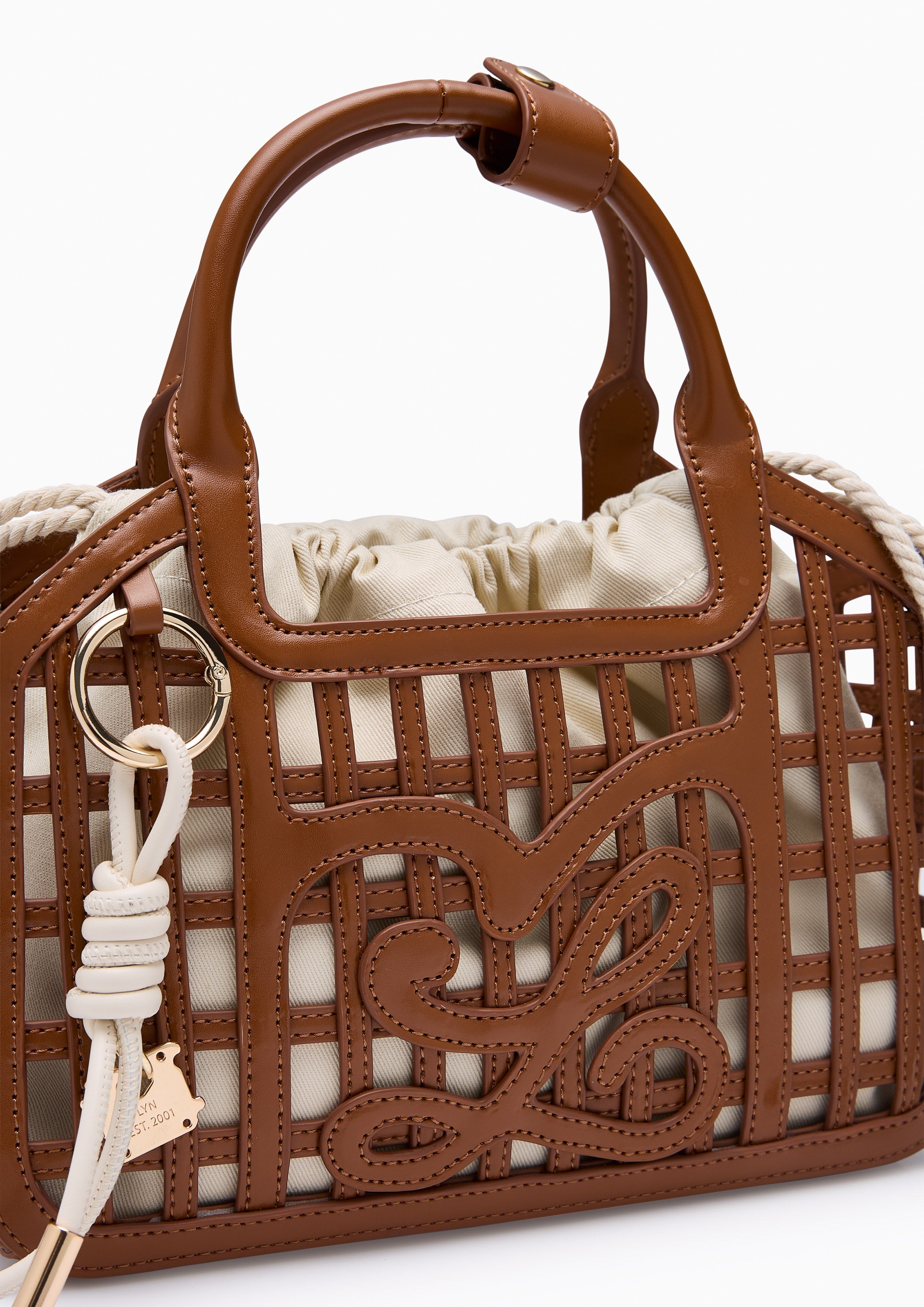 Sebae Handle Handbag - Brown