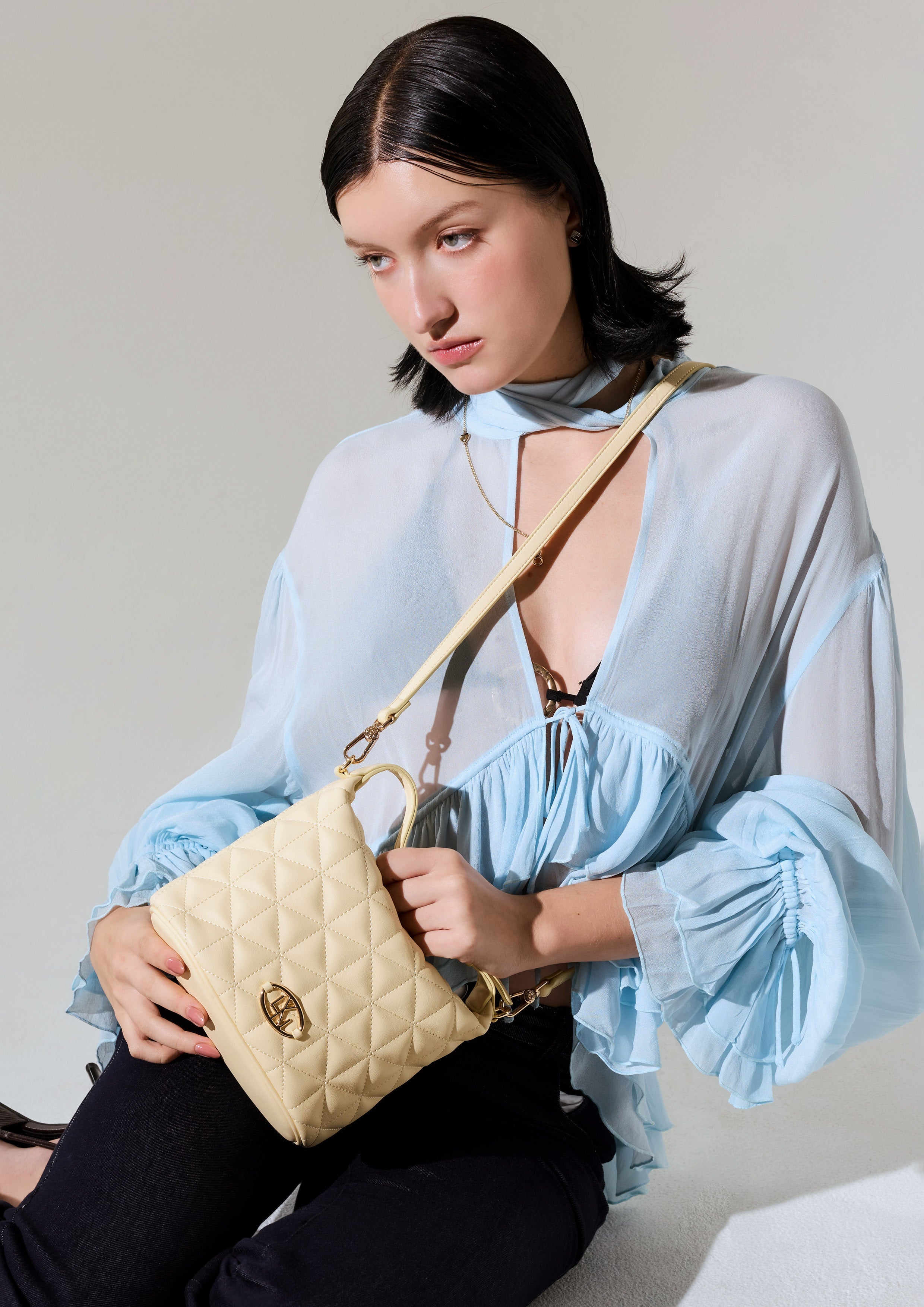 Brijit Top Handle S Handbag - Light Yellow
