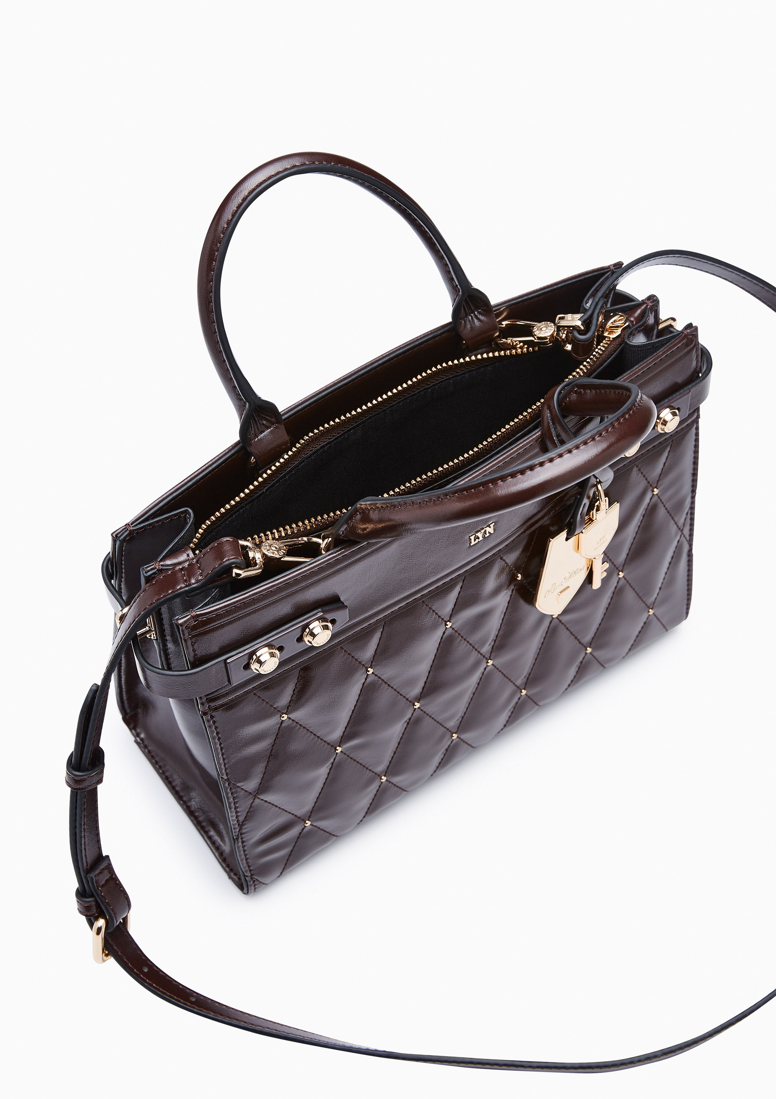 Hera Fineness Top Handle M Handbag - Dark Brown