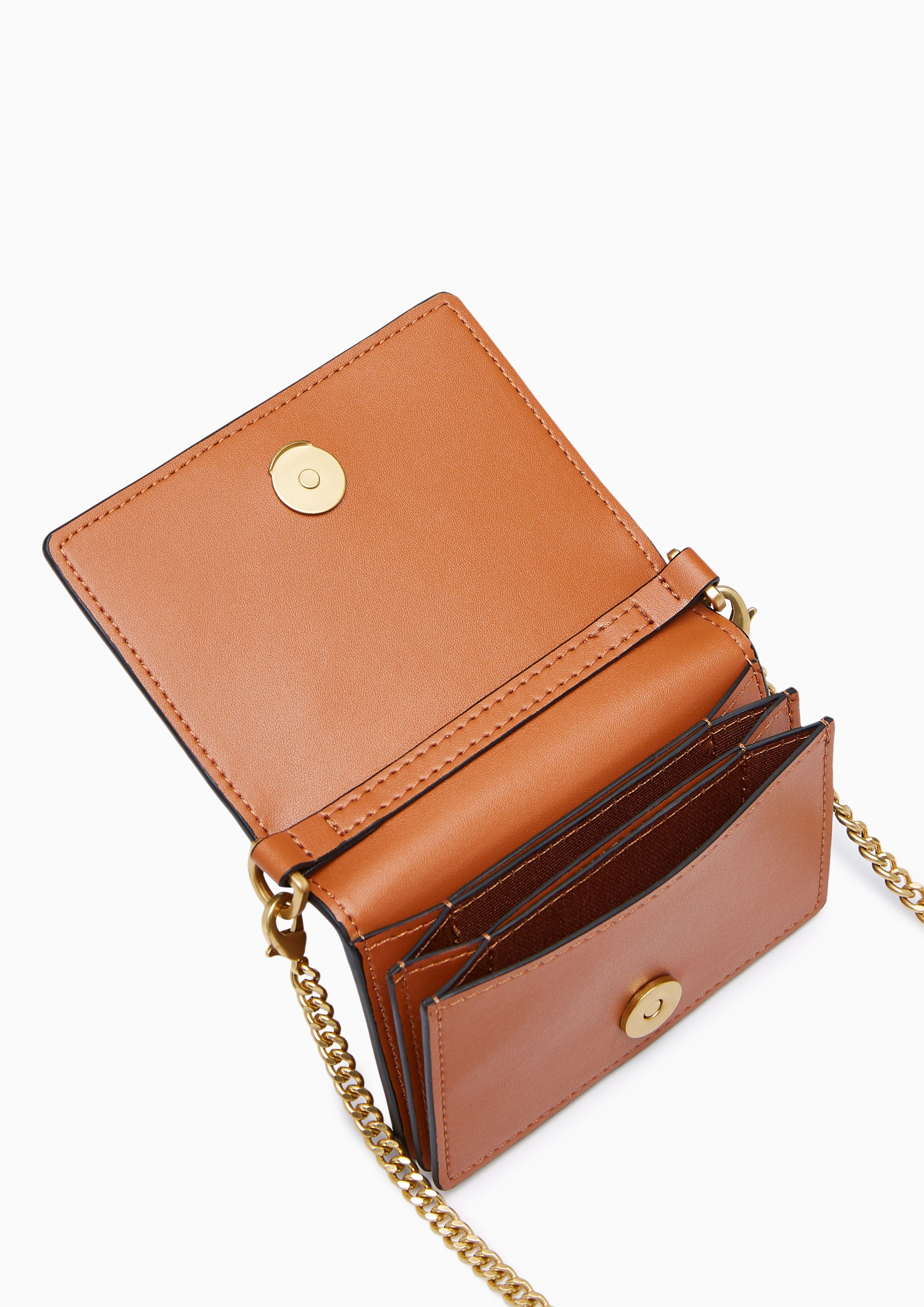 Mocha Inf Flap Wallet On Chain - Light Beige