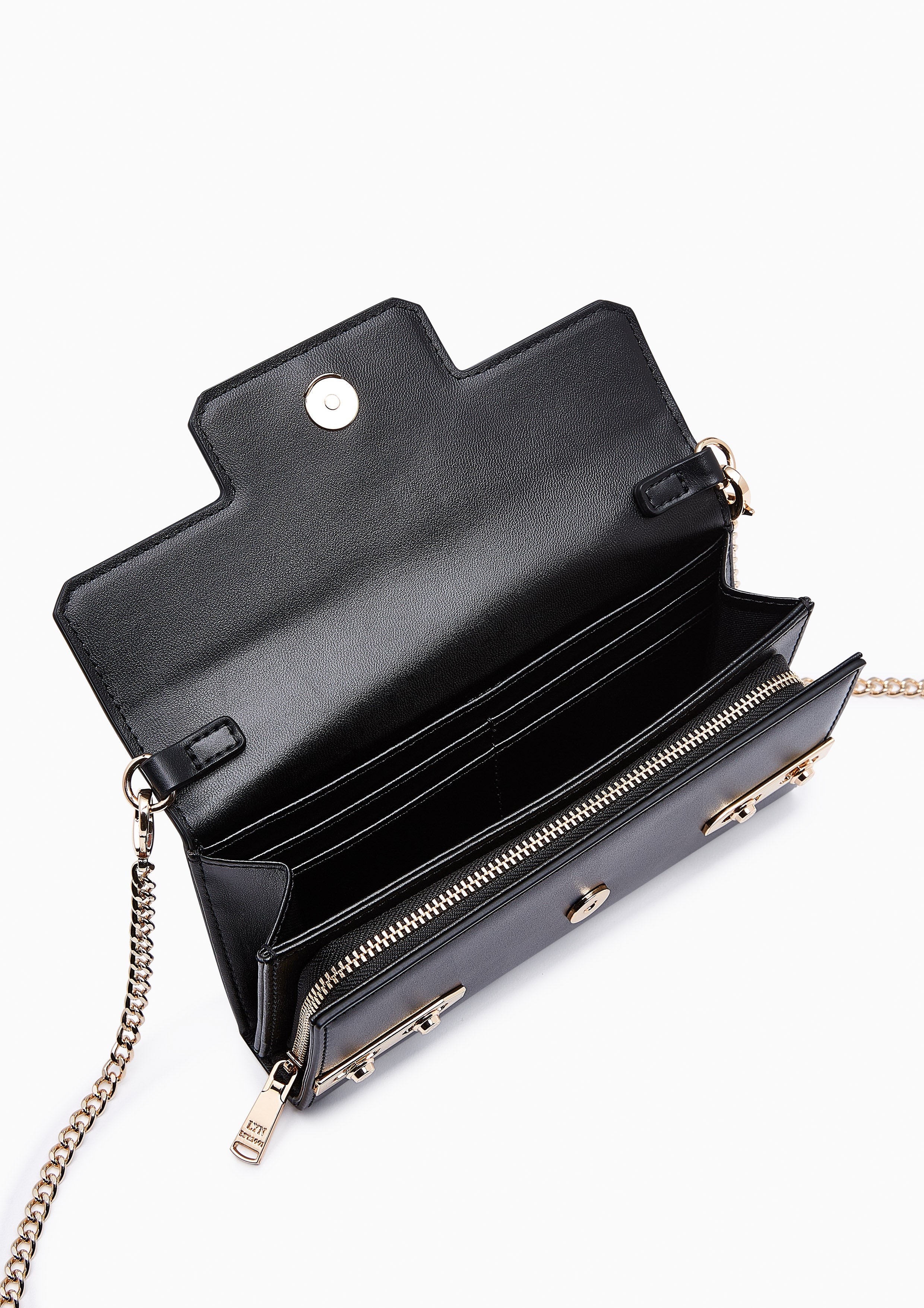Fineness Revision Long Wallet On Chain - Black