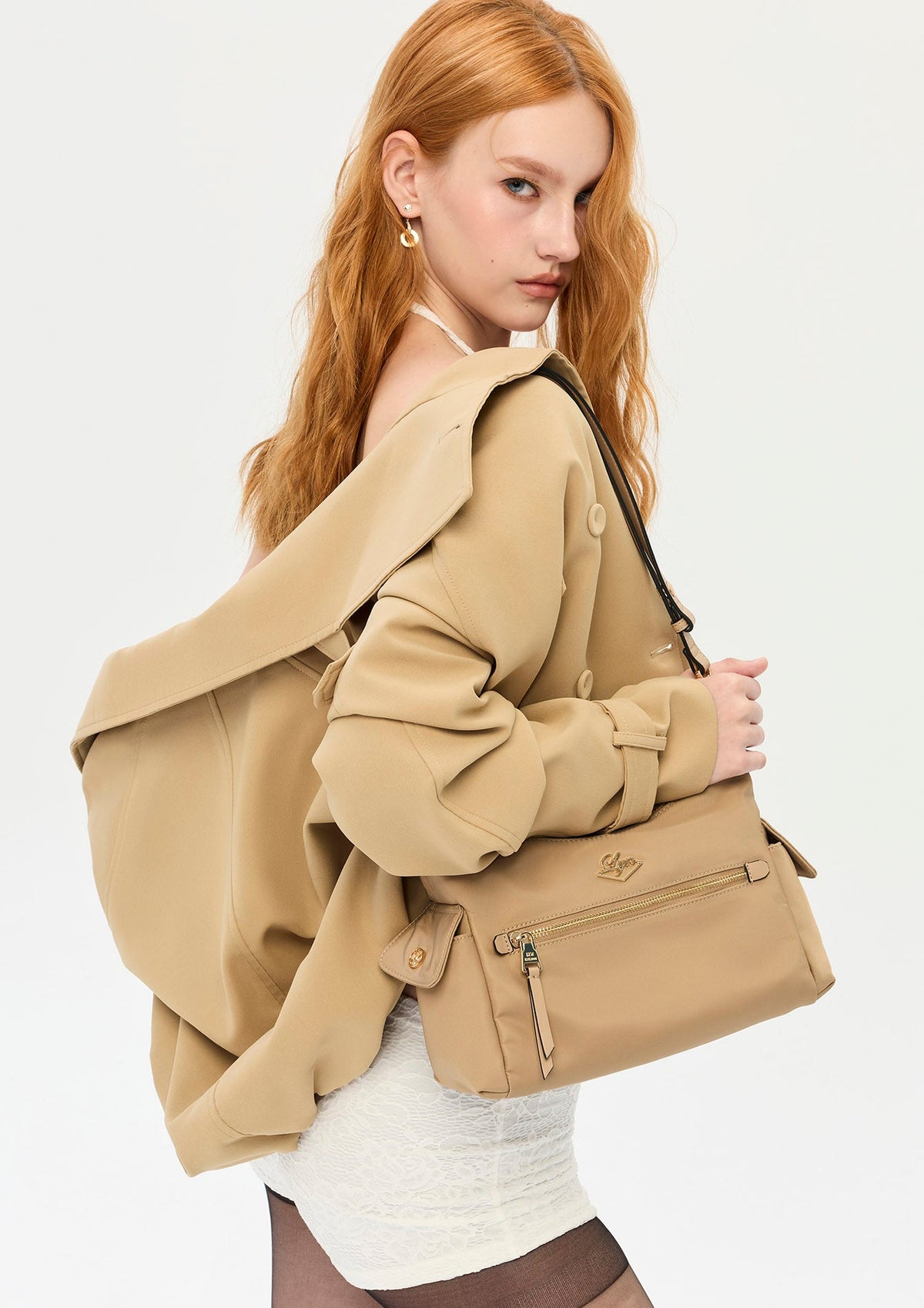 Toby M Shoulder Bag - Beige