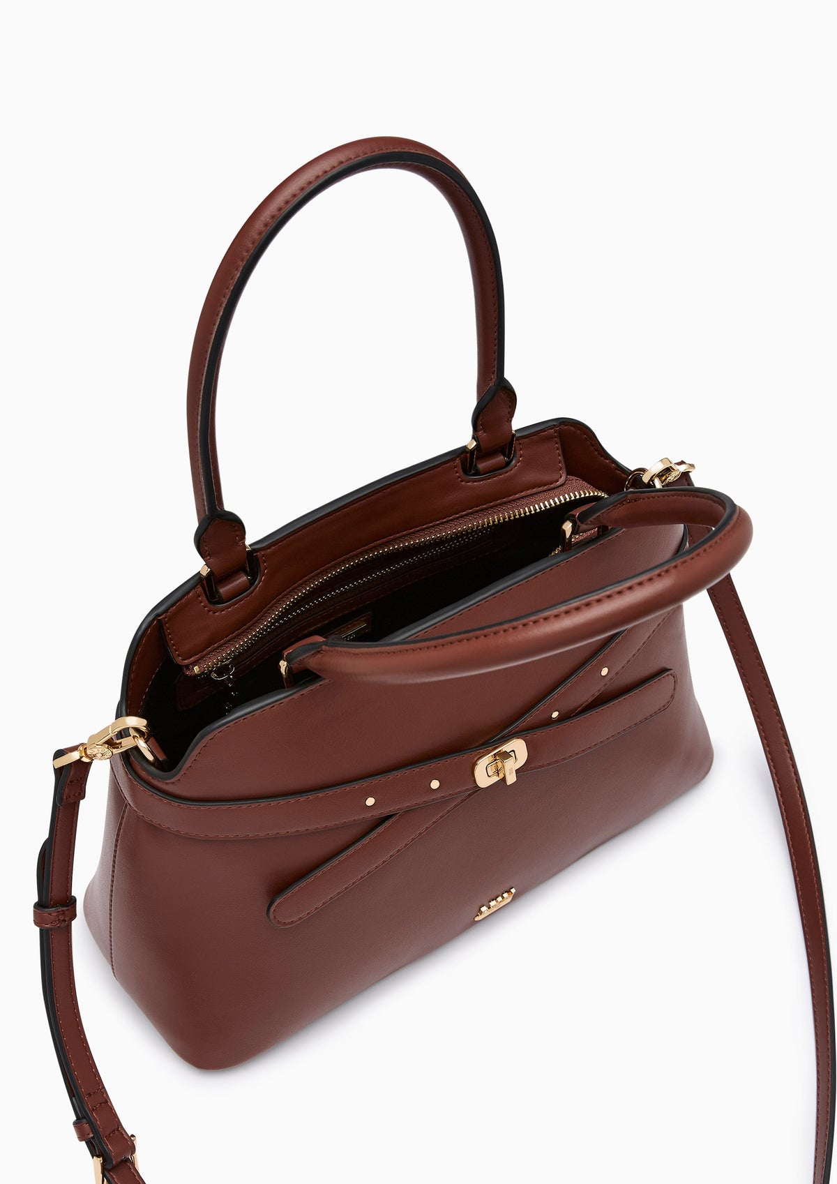 Ella Top Handle L Handbag - Dark Brown