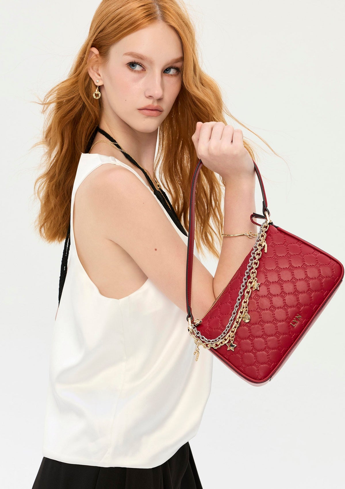 Frosty S Shoulder Bag - Dark Red