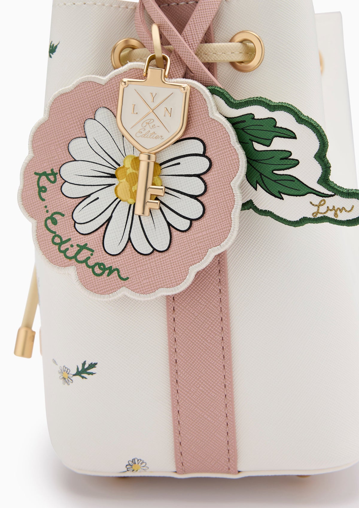 Re-Edit Daisy Carina S Bucket Bag - Light Printed Yellow