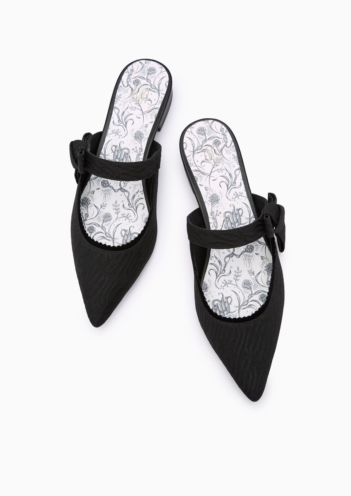 Maiden Jacquard Infinite Flats And Sandals - Black
