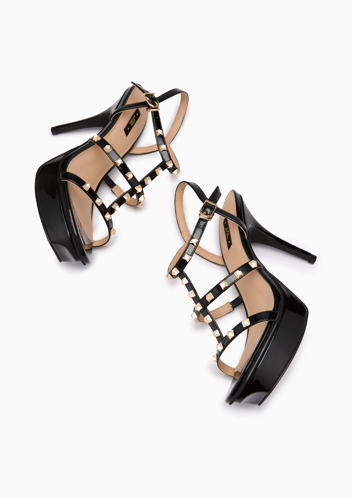 Linda Platform Flats And Sandals - Black