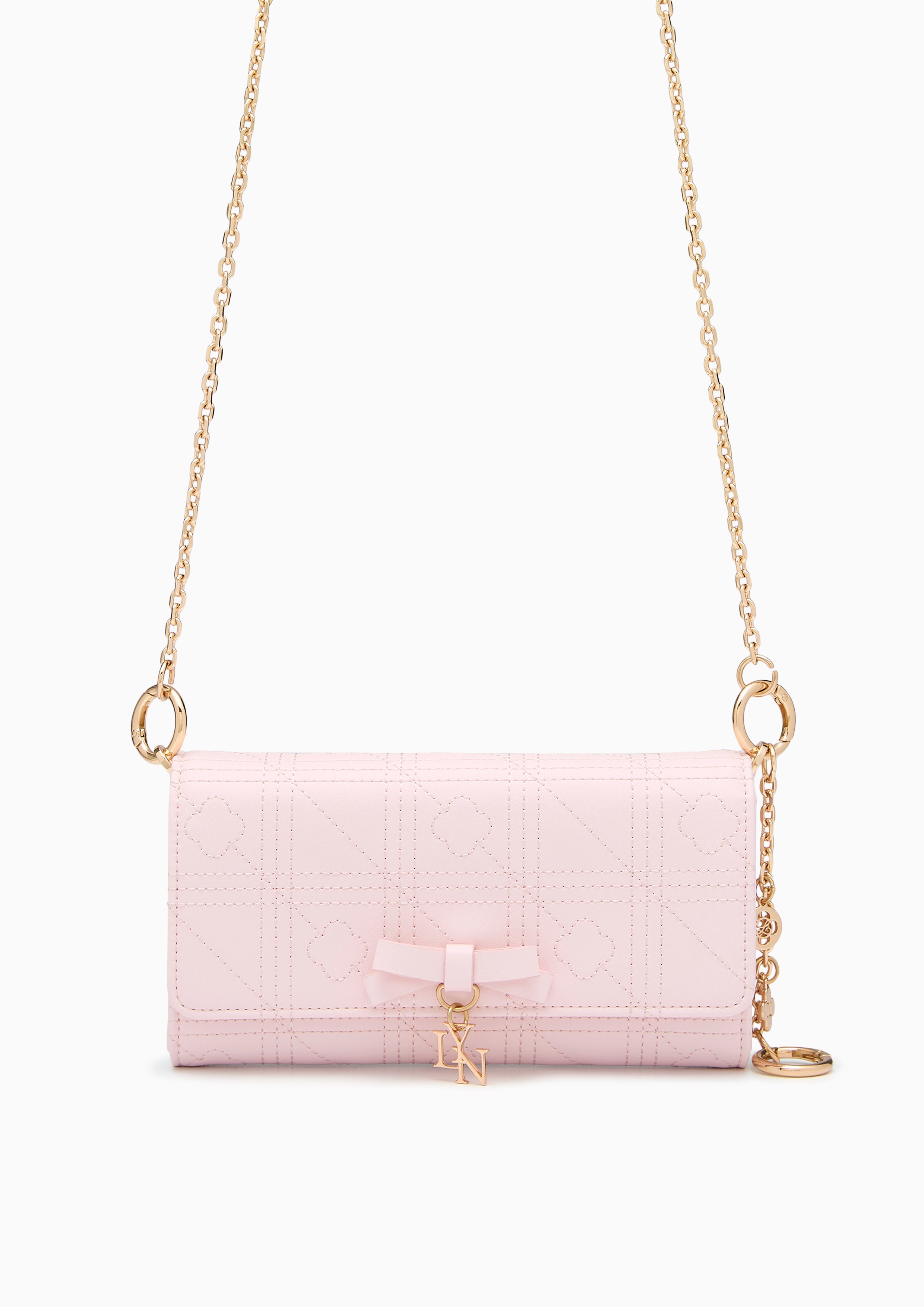 Baki Ii Long Wallet On Chain - Light Pink