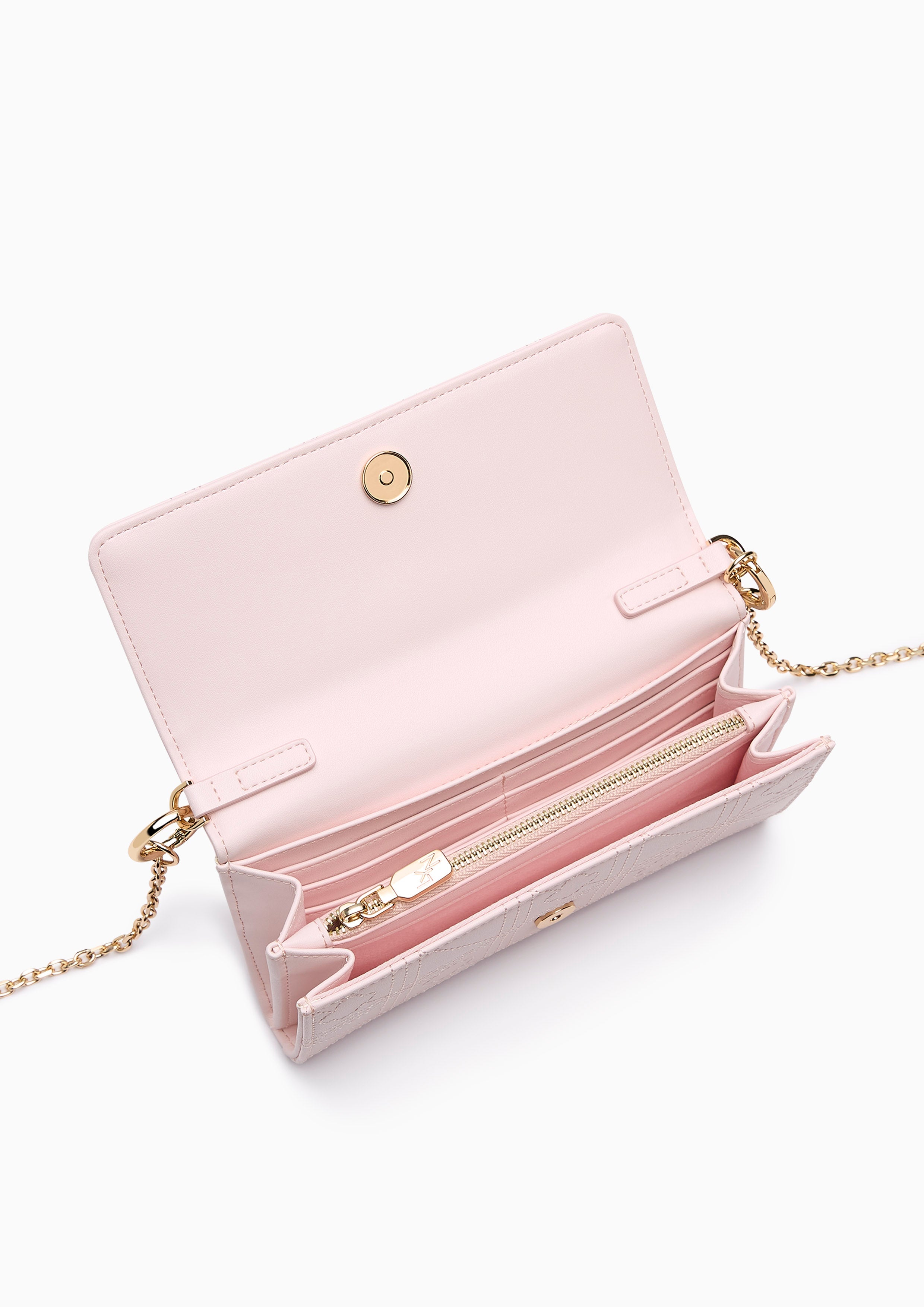Baki Ii Long Wallet On Chain - Light Pink