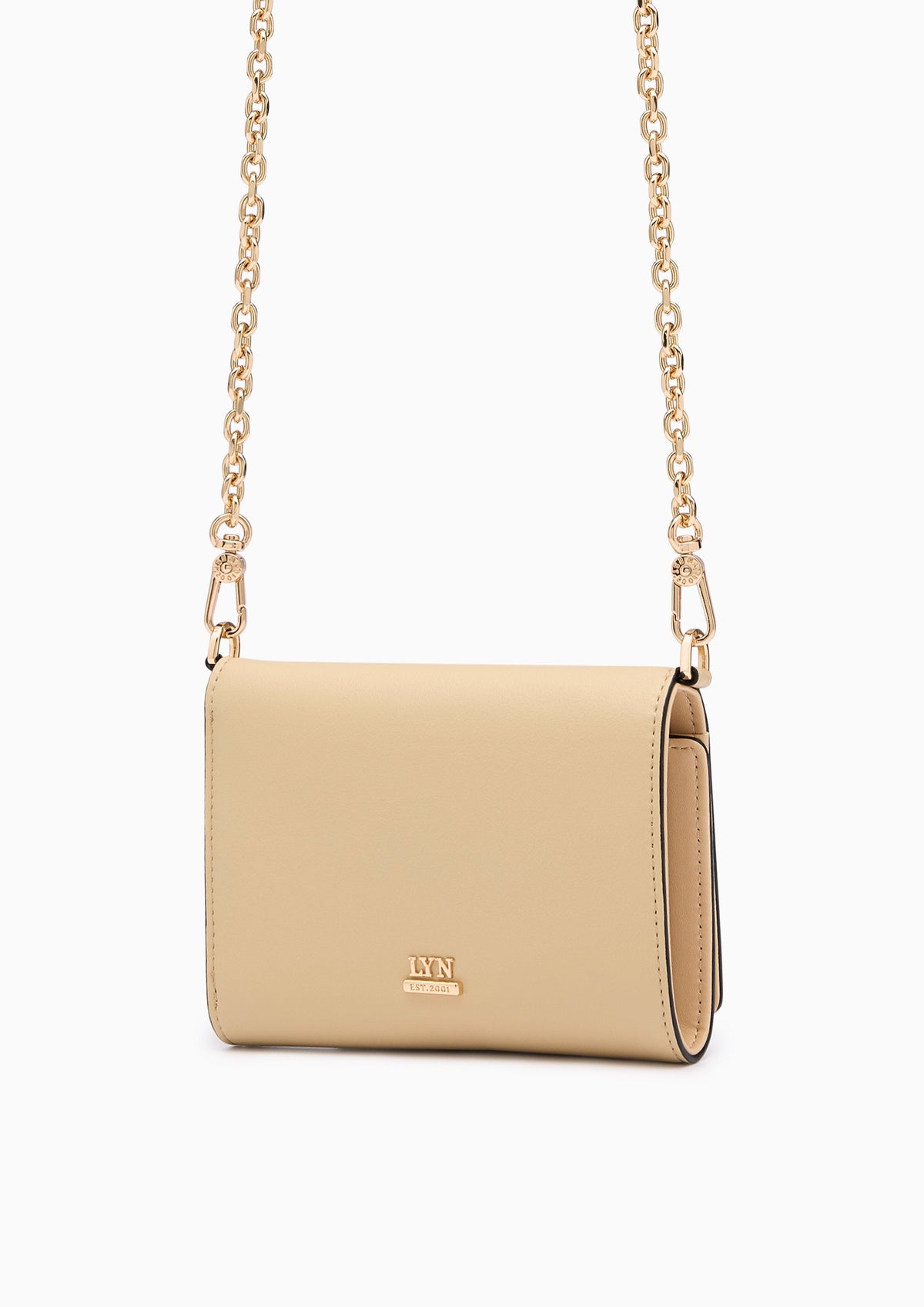 Ella Short Wallet On Chain - Light Beige