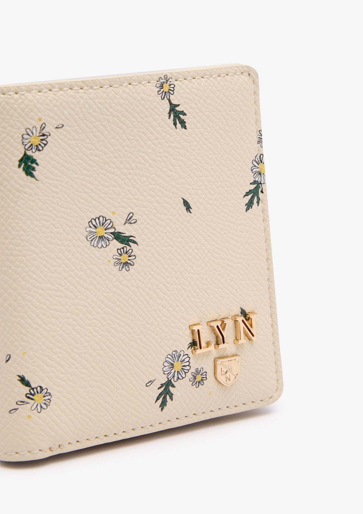 Re-Edit Daisy Compact Wallet- Light Printed Yellow