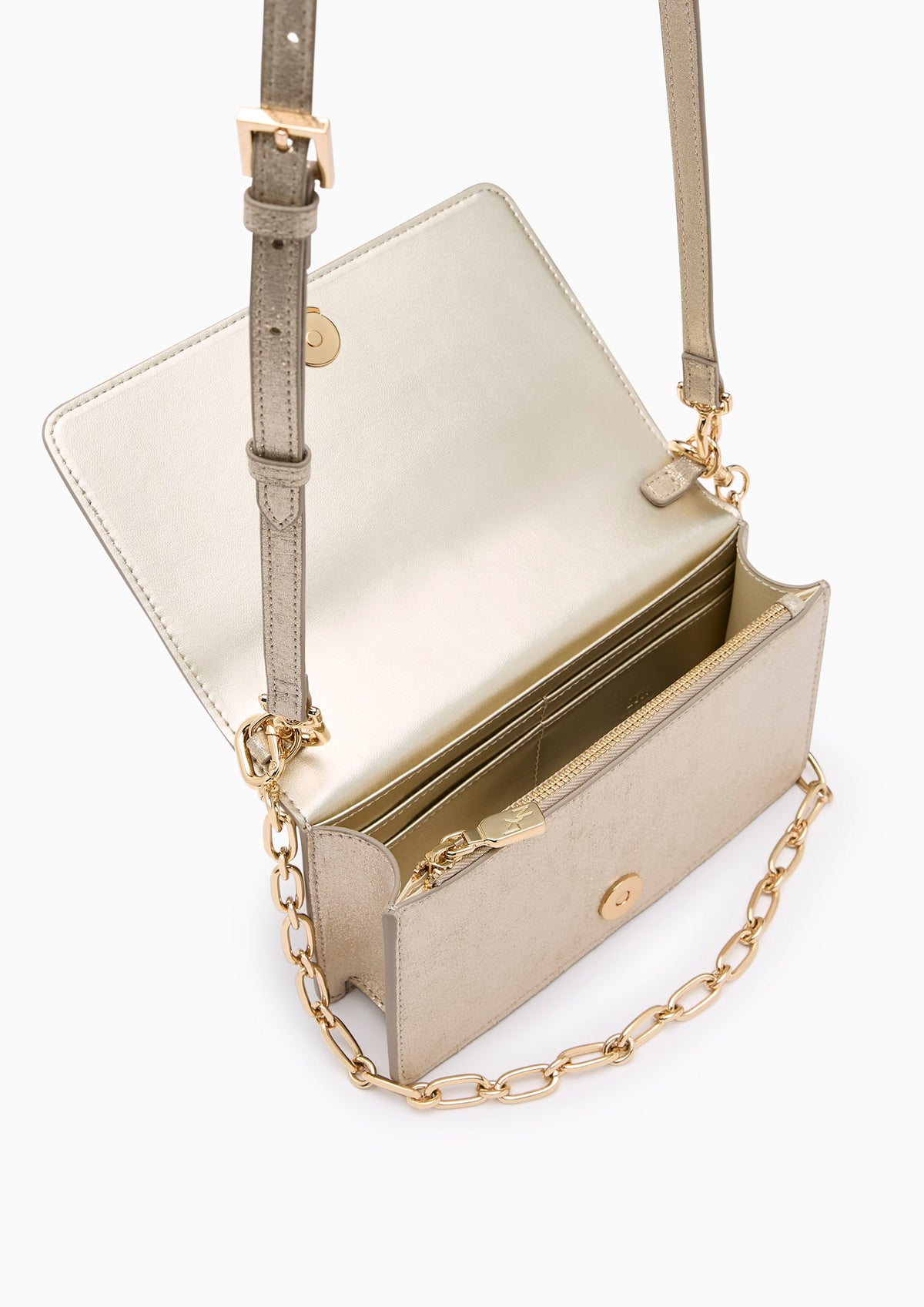 Re-Edit Crystal Long Wallets On Chain - Glitter Gold Variation 2