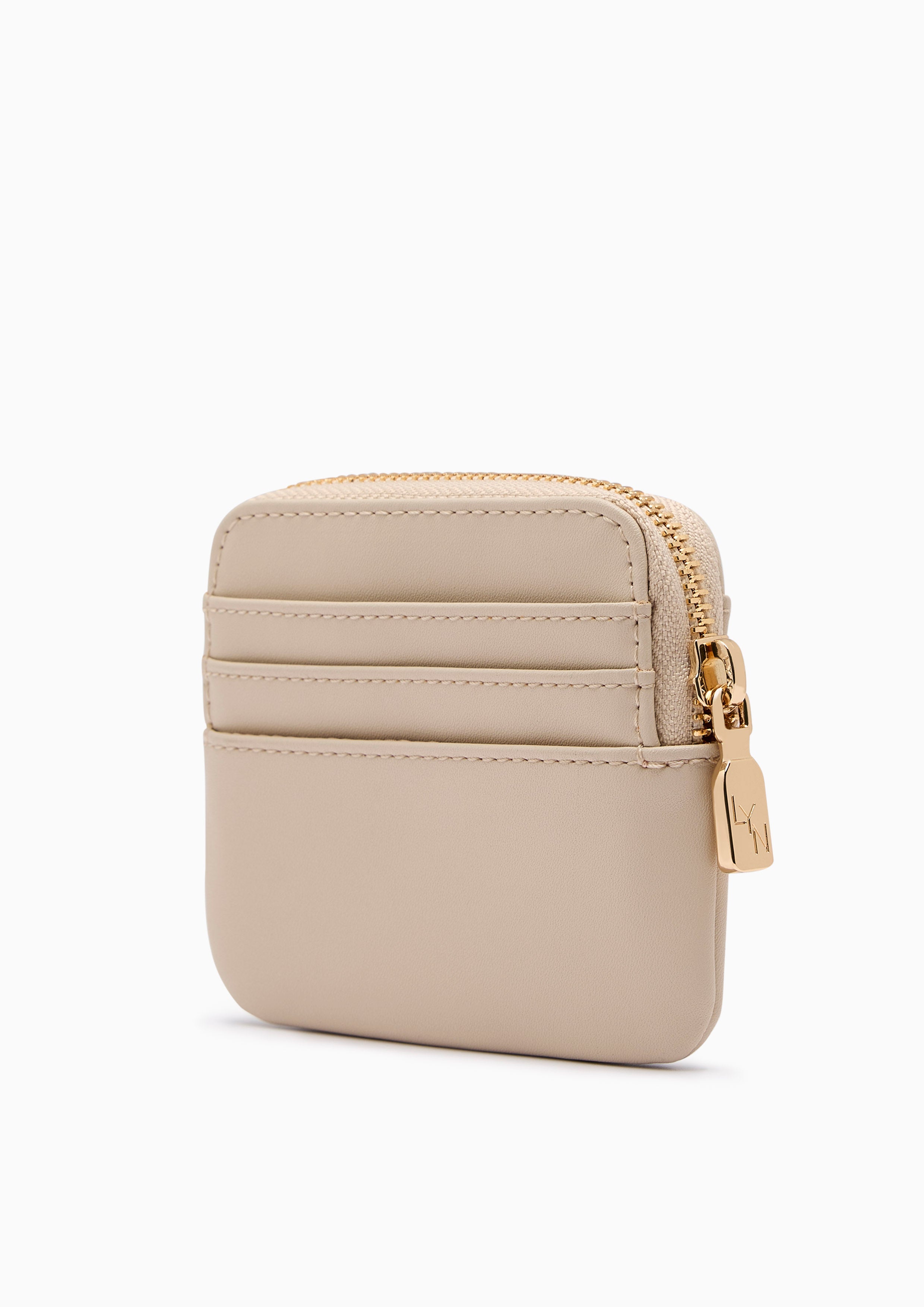 Wimsy Coin Zip Short Wallet - Light Beige