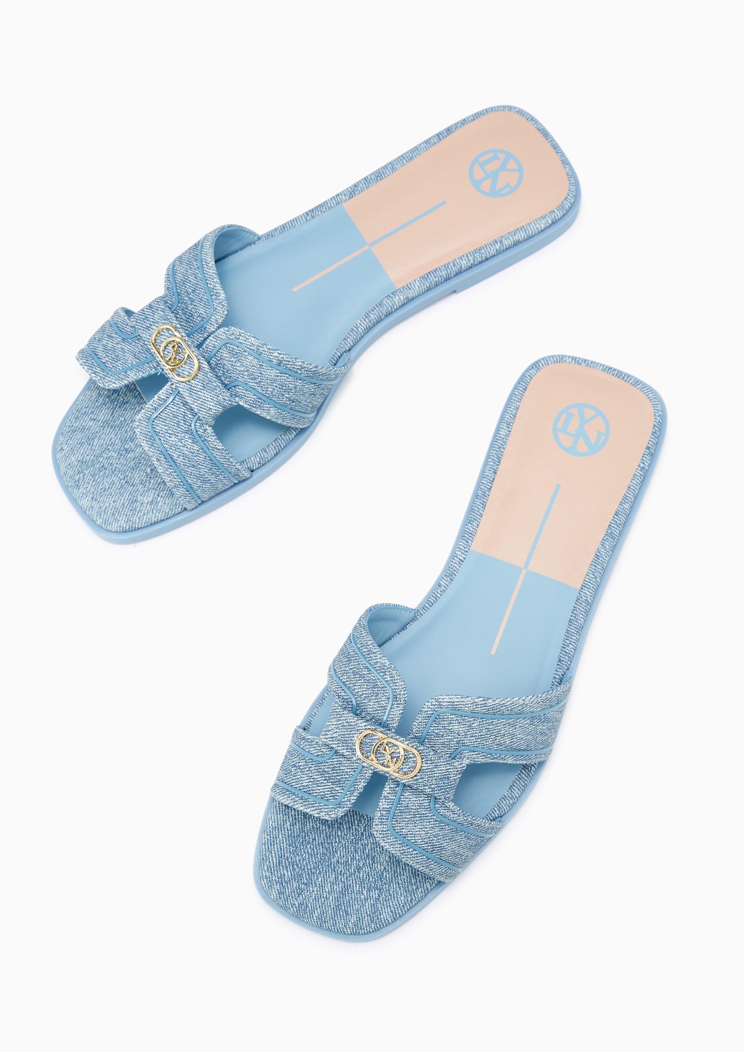 Hey Denim Flats And Sandals - Blue
