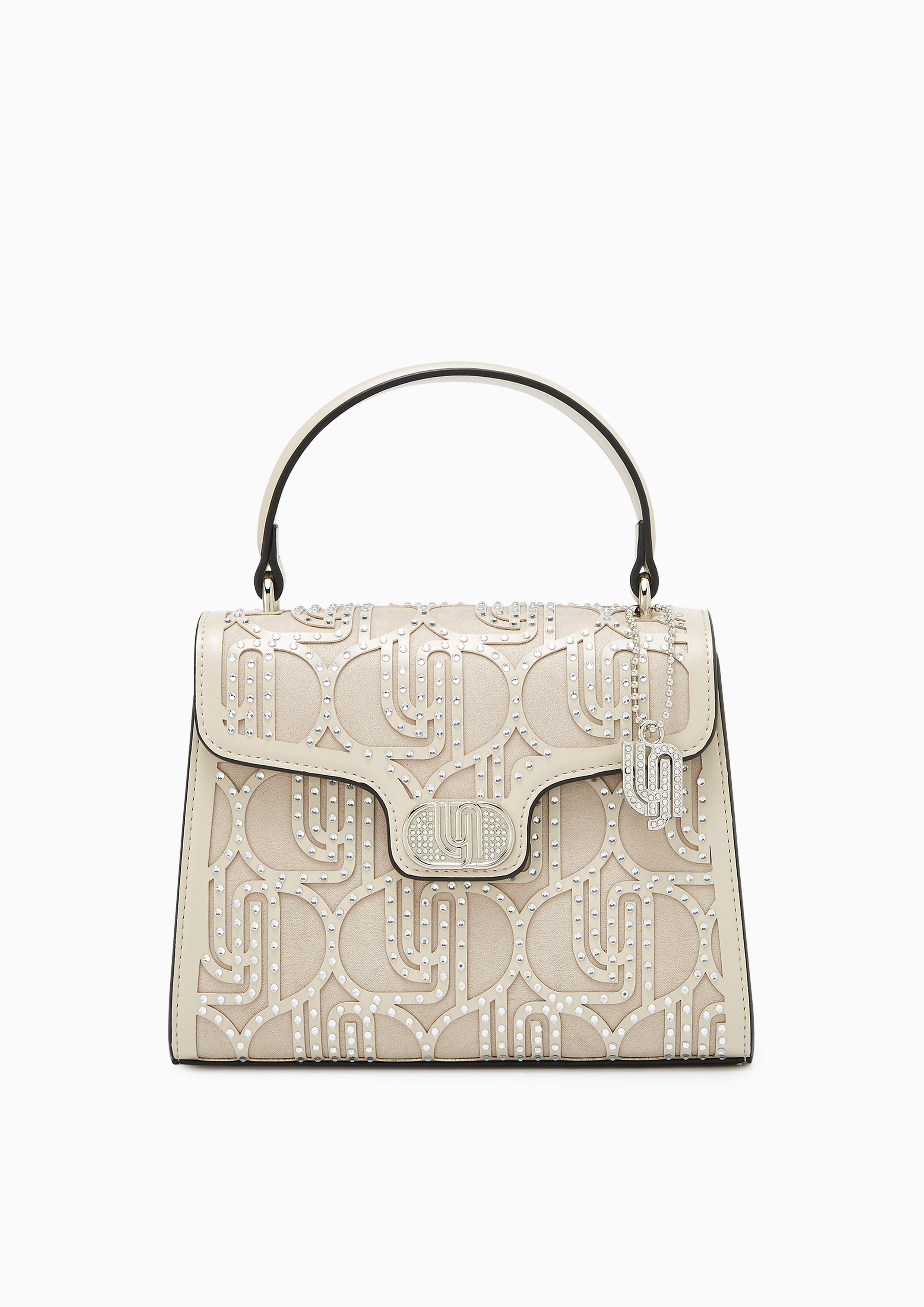 Flashy Crystal Infinite Crossbody Bag - Beige
