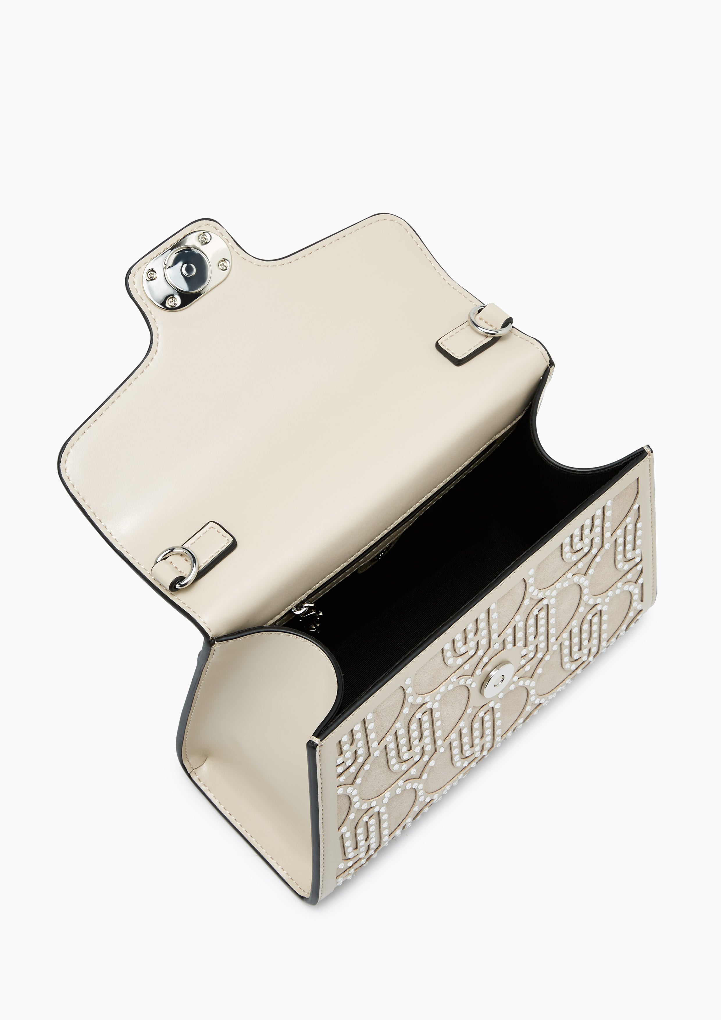 Flashy Crystal Infinite Crossbody Bag - Beige