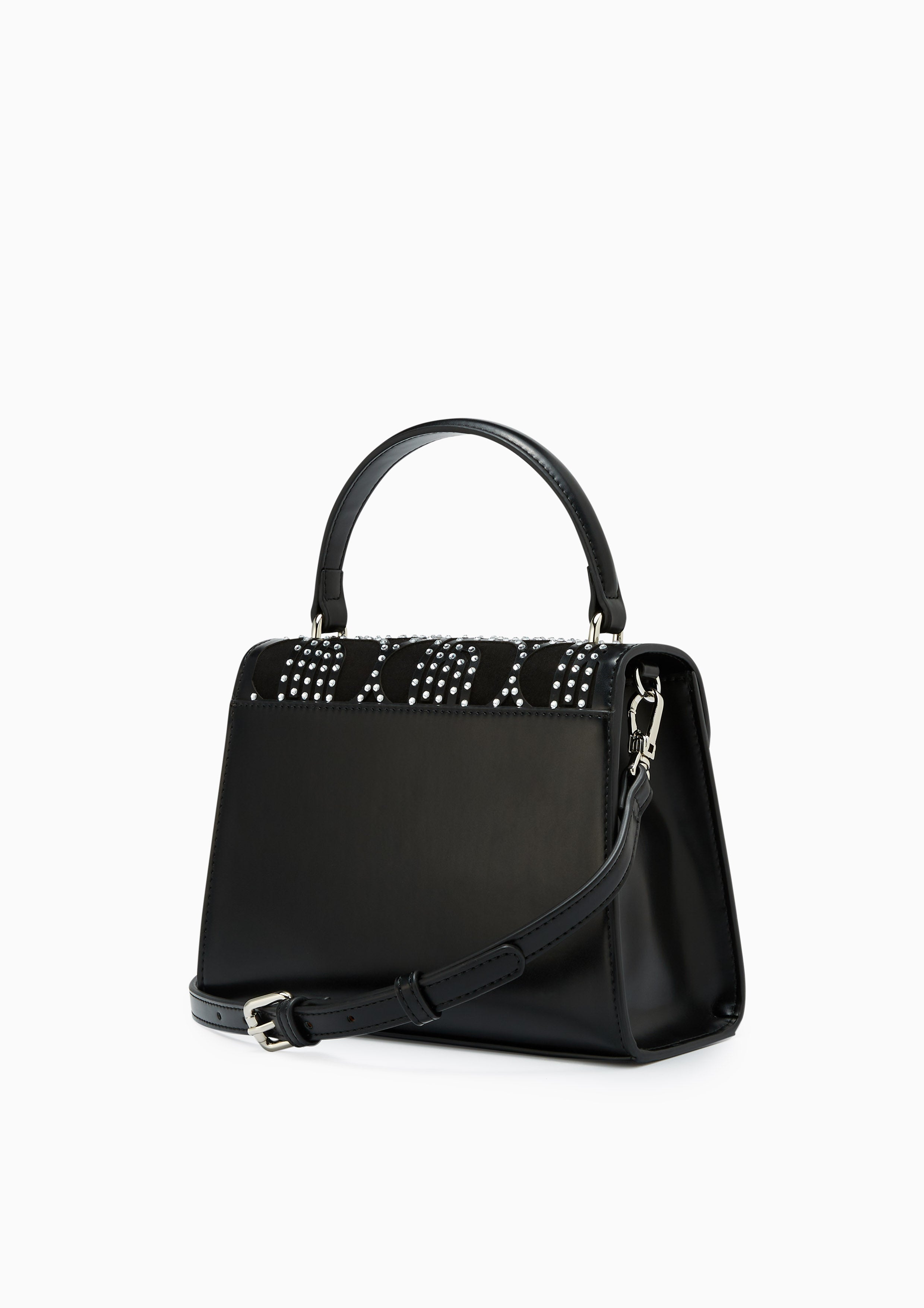 Flashy Crystal Infinite Crossbody Bag - Black