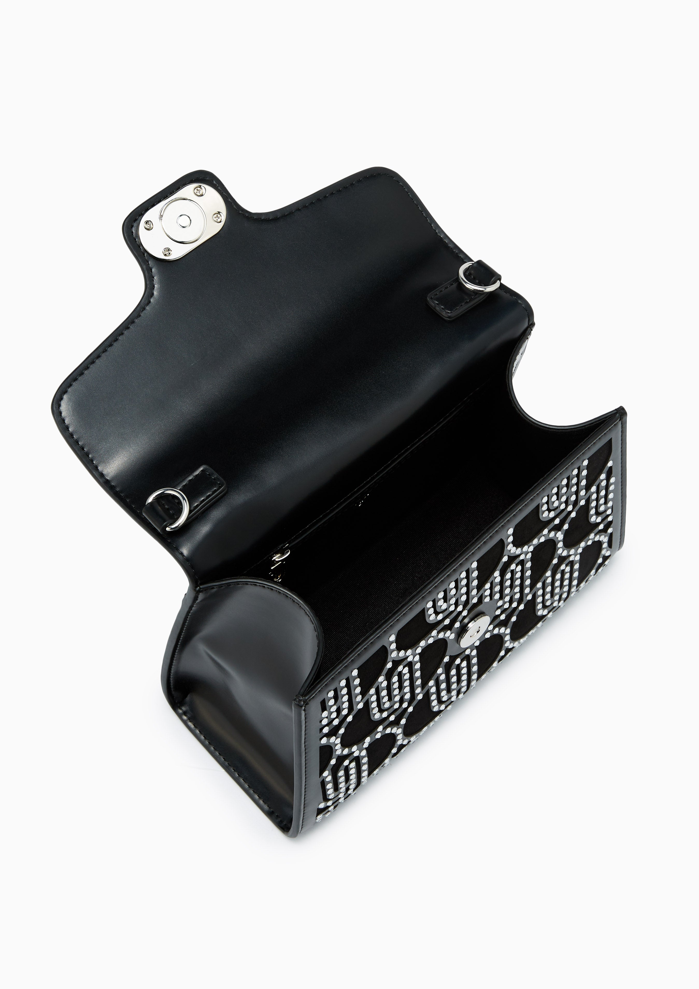 Flashy Crystal Infinite Crossbody Bag - Black
