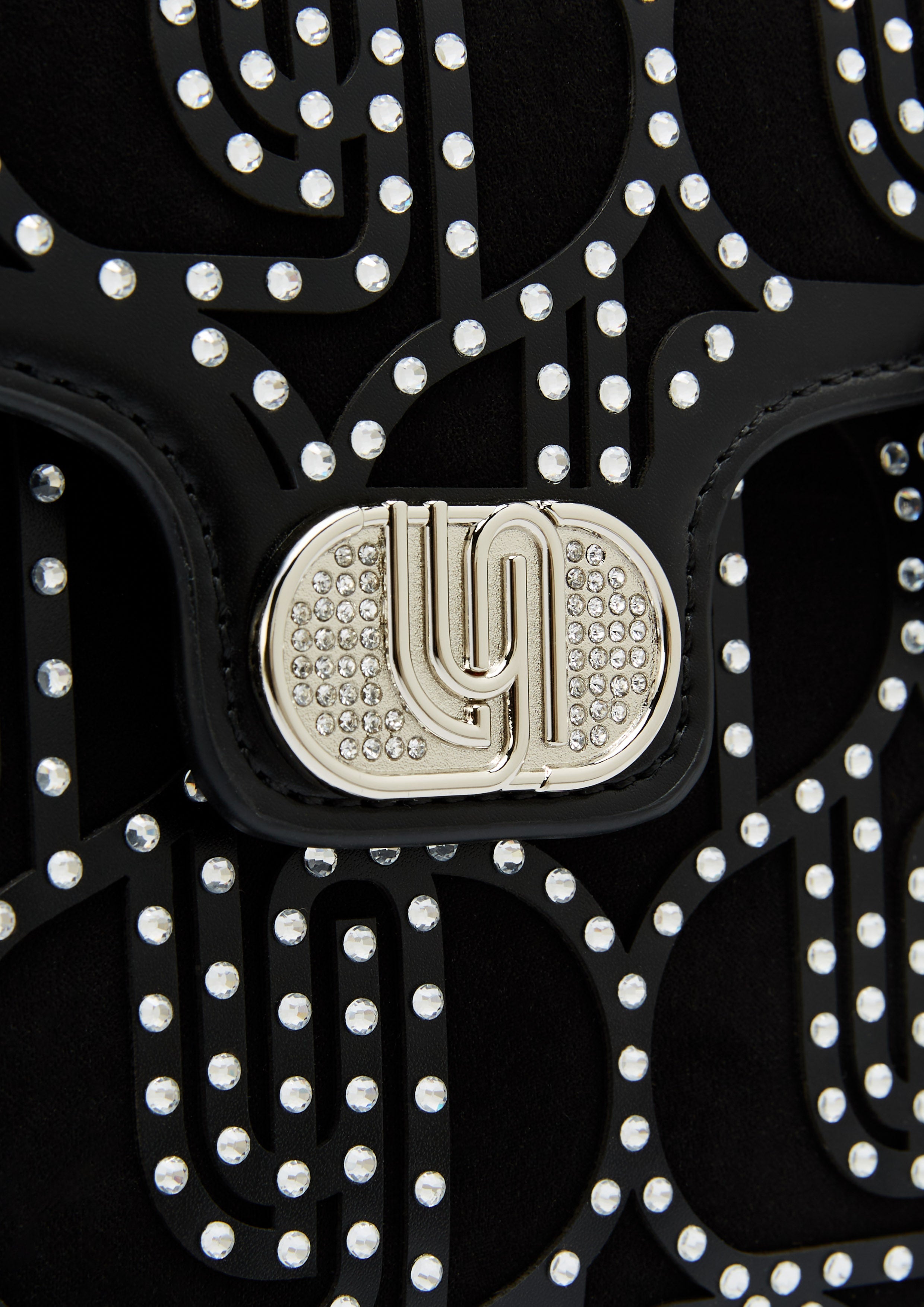 Flashy Crystal Infinite Crossbody Bag - Black