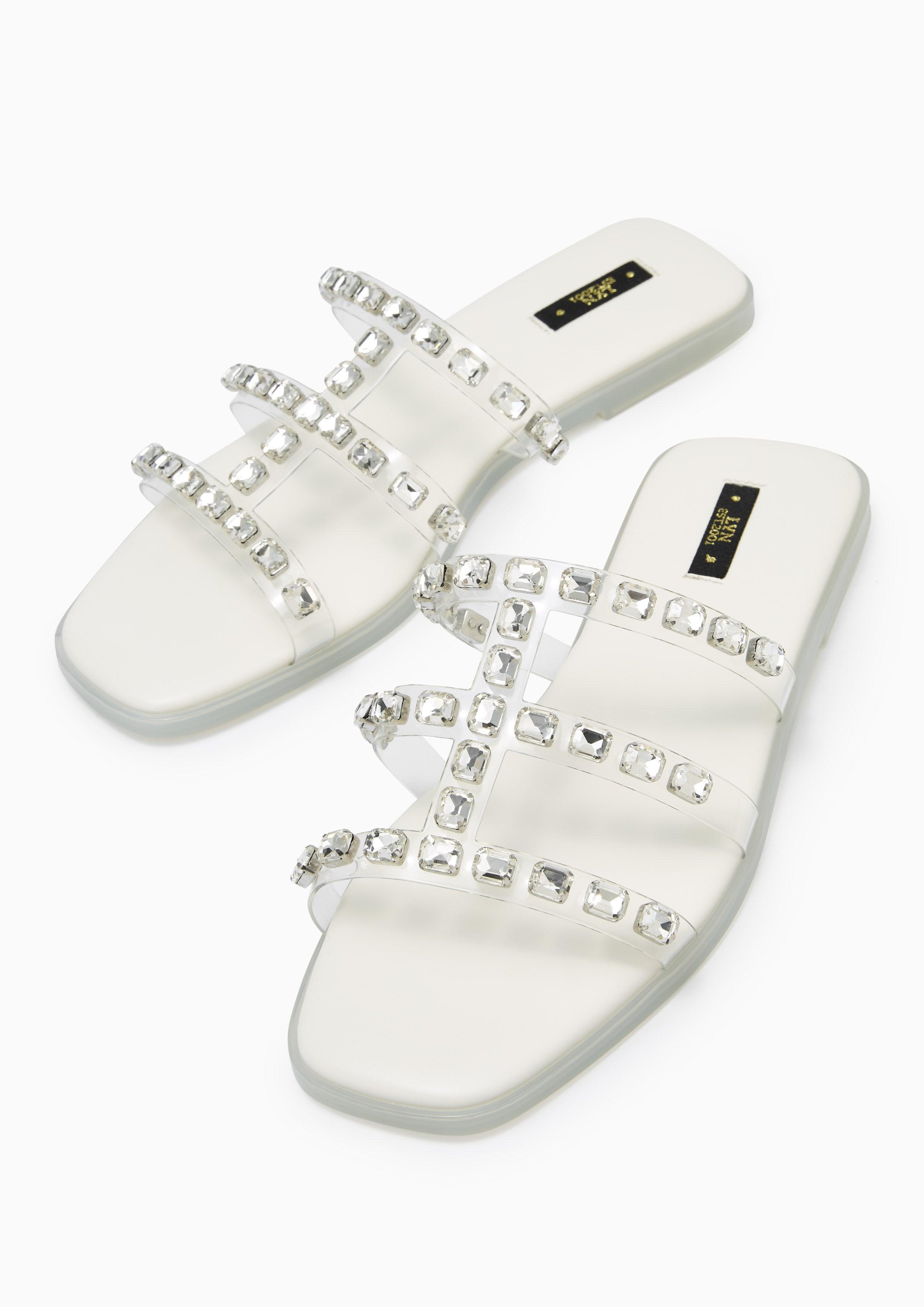 Linda Max Flats And Sandals - Transaparent White