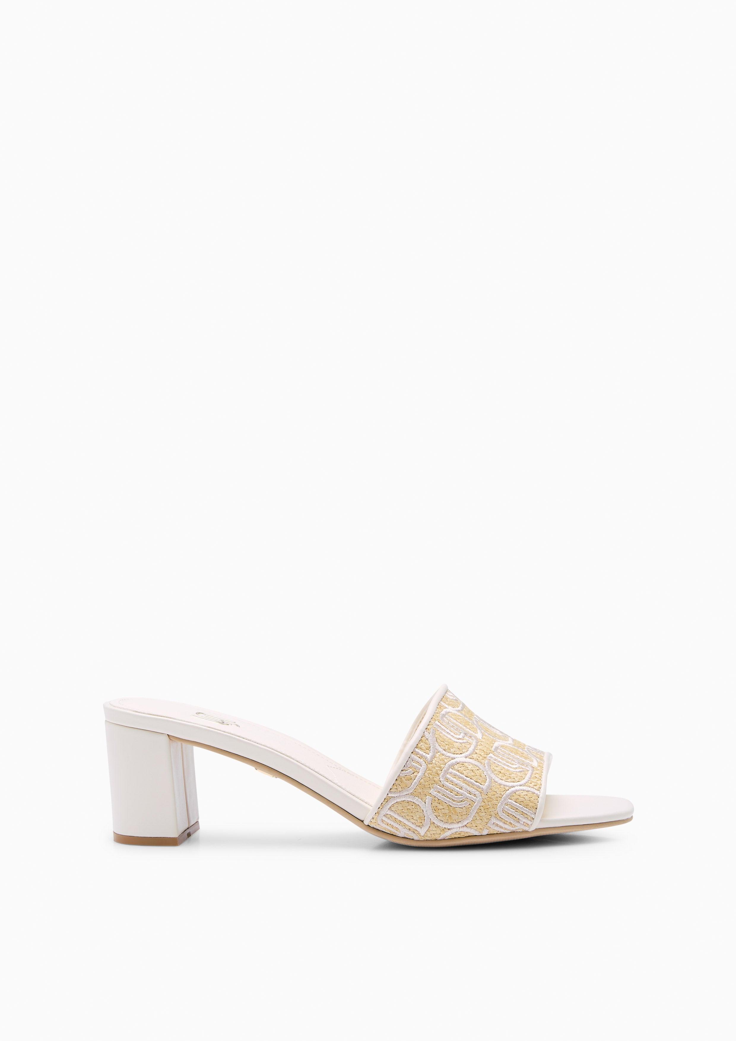 Lush Mid Raffia Infinite Heels - Ivory