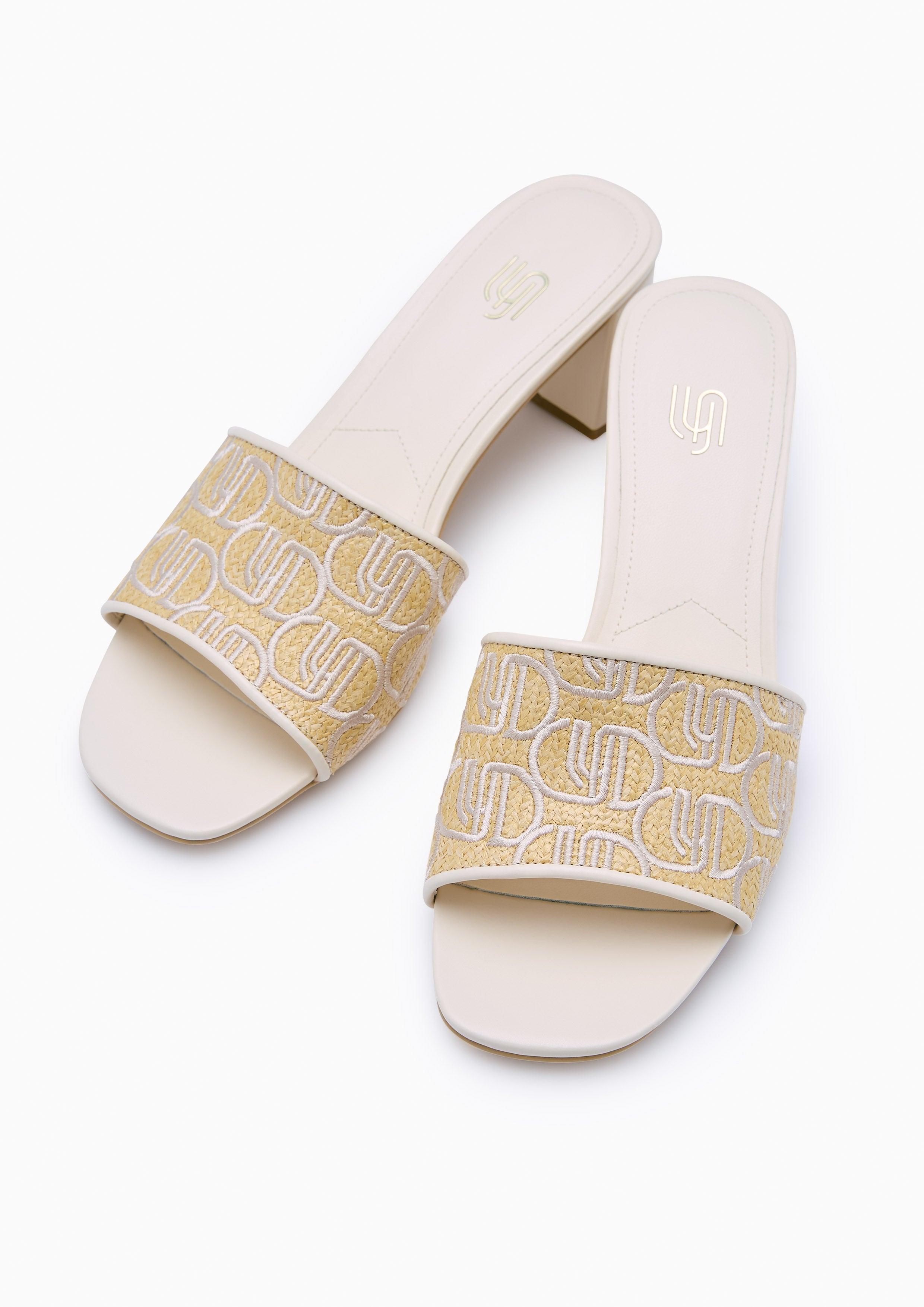 Lush Mid Raffia Infinite Heels - Ivory