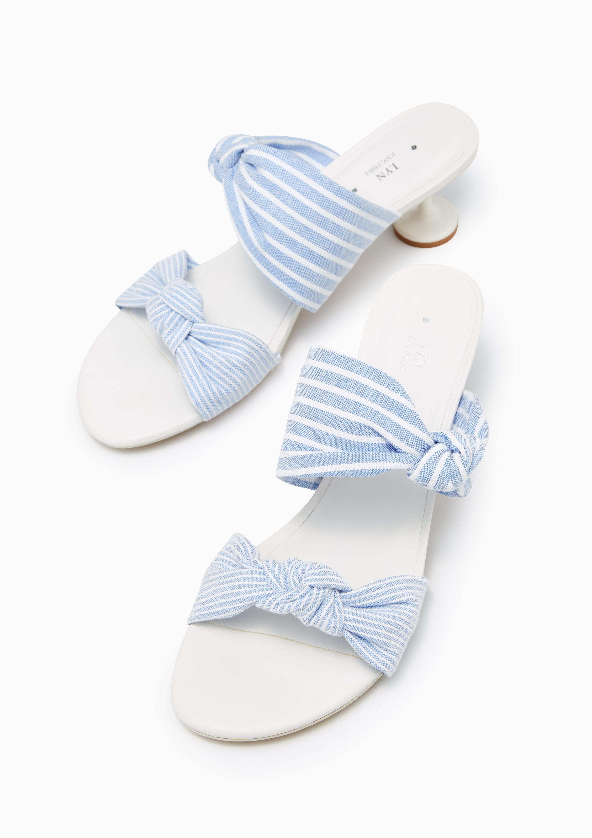Now Mid Heels - Striped Blue