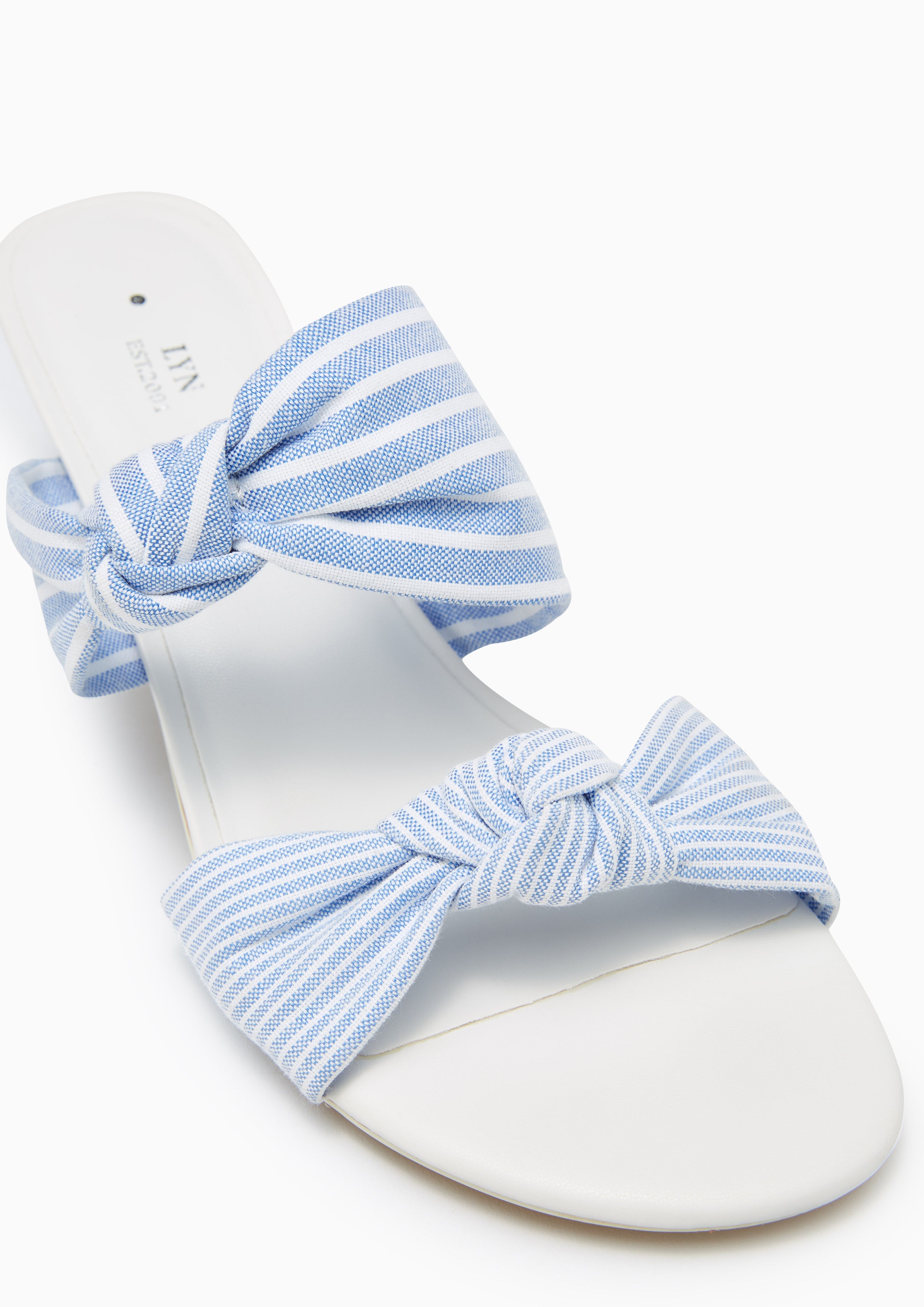 Now Mid Heels - Striped Blue